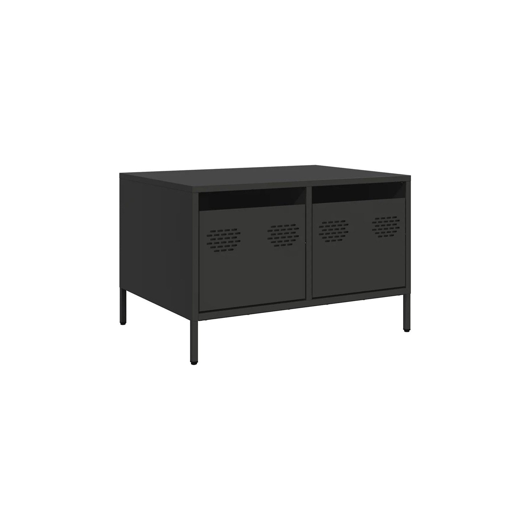 Meuble TV HELLOSHOP26 Meuble TV industriel noir 68 x 50 x 43 c