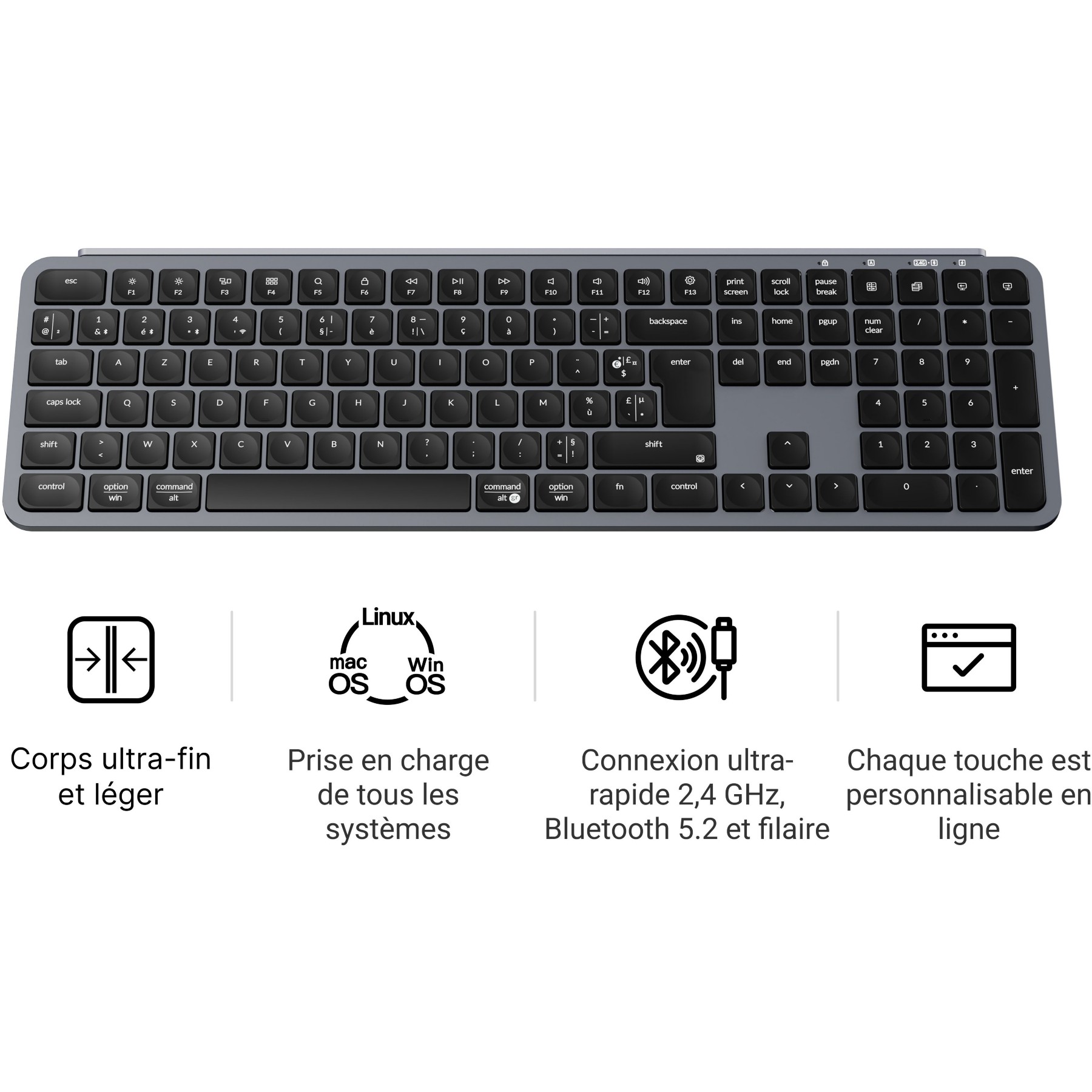 Clavier gamer sans fil KEYCHRON B6 Pro Ultra-Slim Wireless