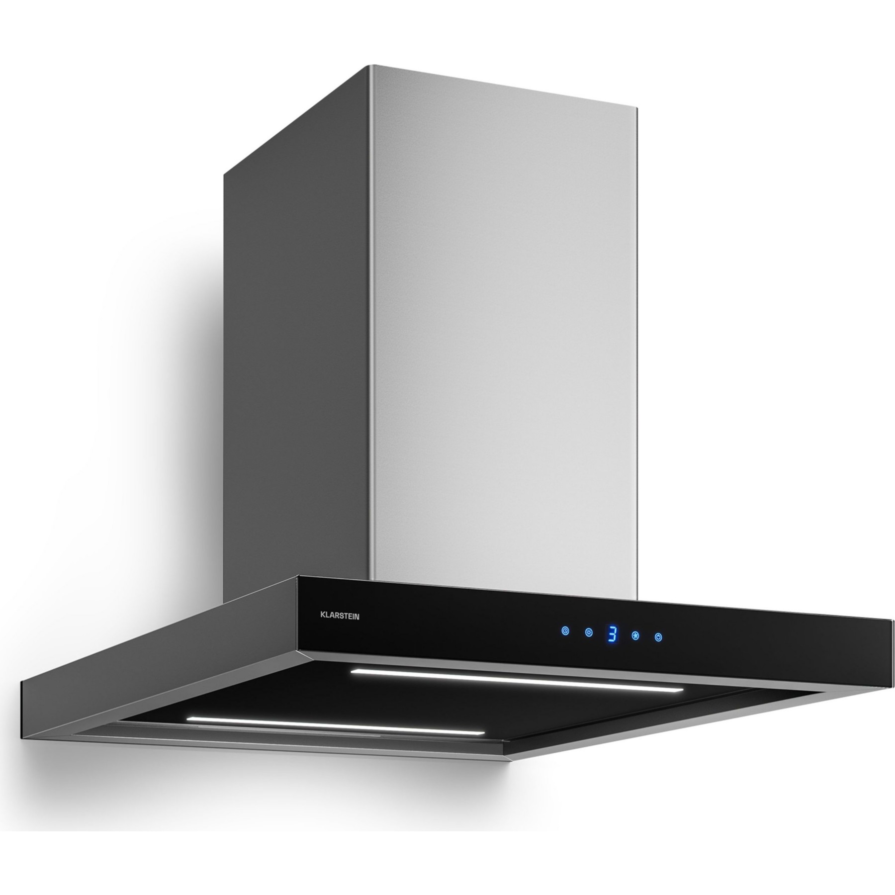 Hotte décorative îlot KLARSTEIN Valeria îlot élégante 600m³/h 60 cm Inox