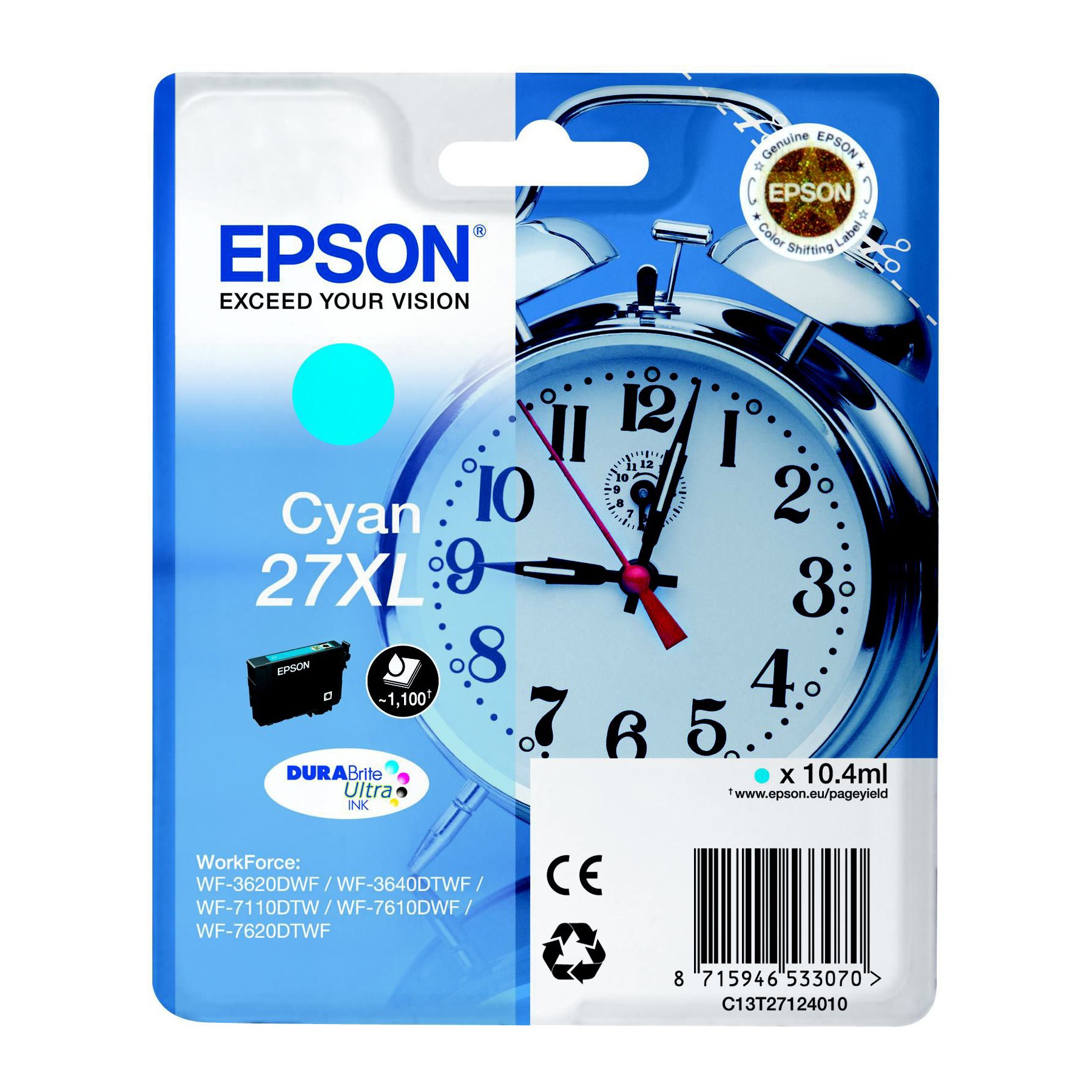 Cartouche d'encre EPSON T2712 Série Réveil : Cyan XL