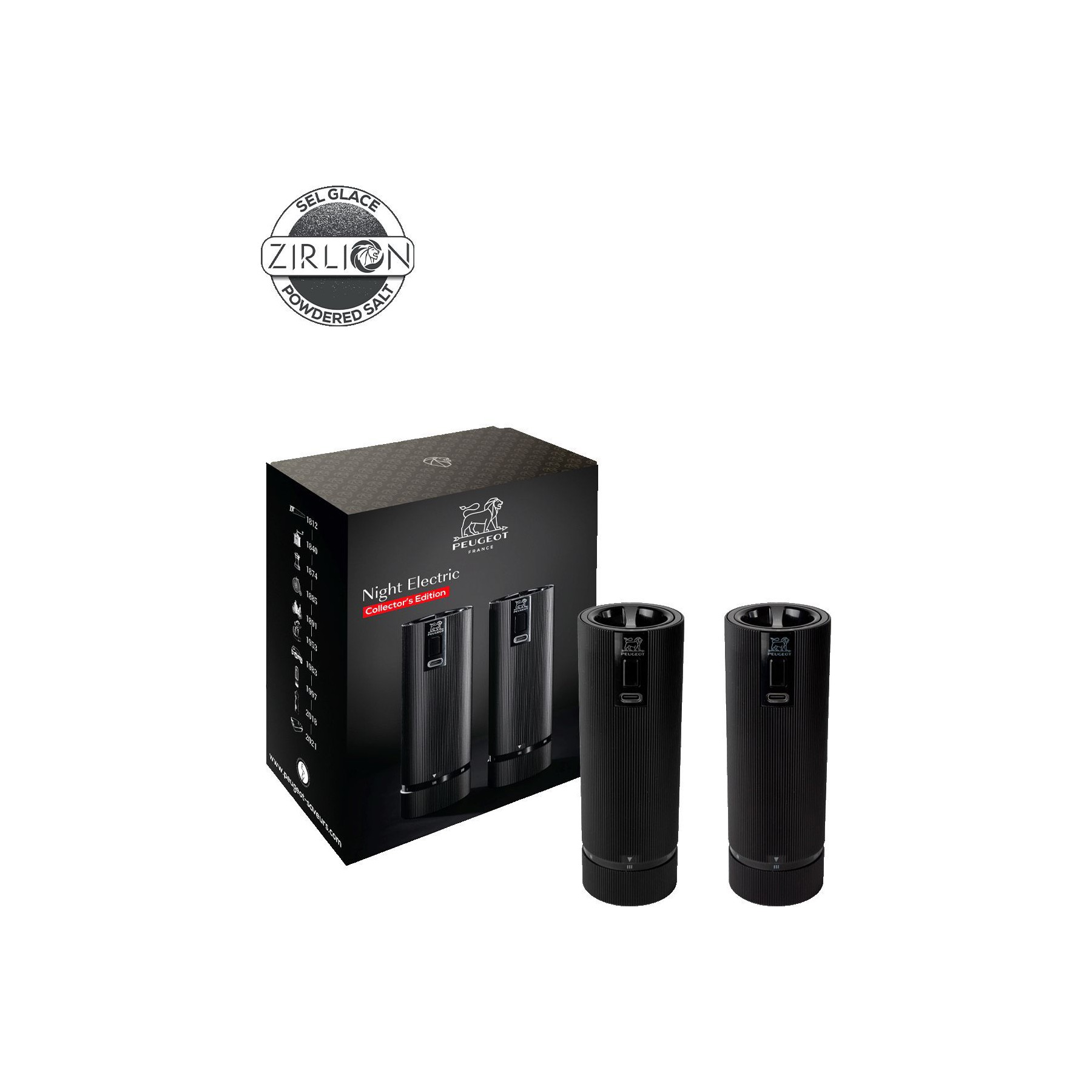 Duo moulins à poivre et sel PEUGEOT Night Electric Aluminiumminium Alu