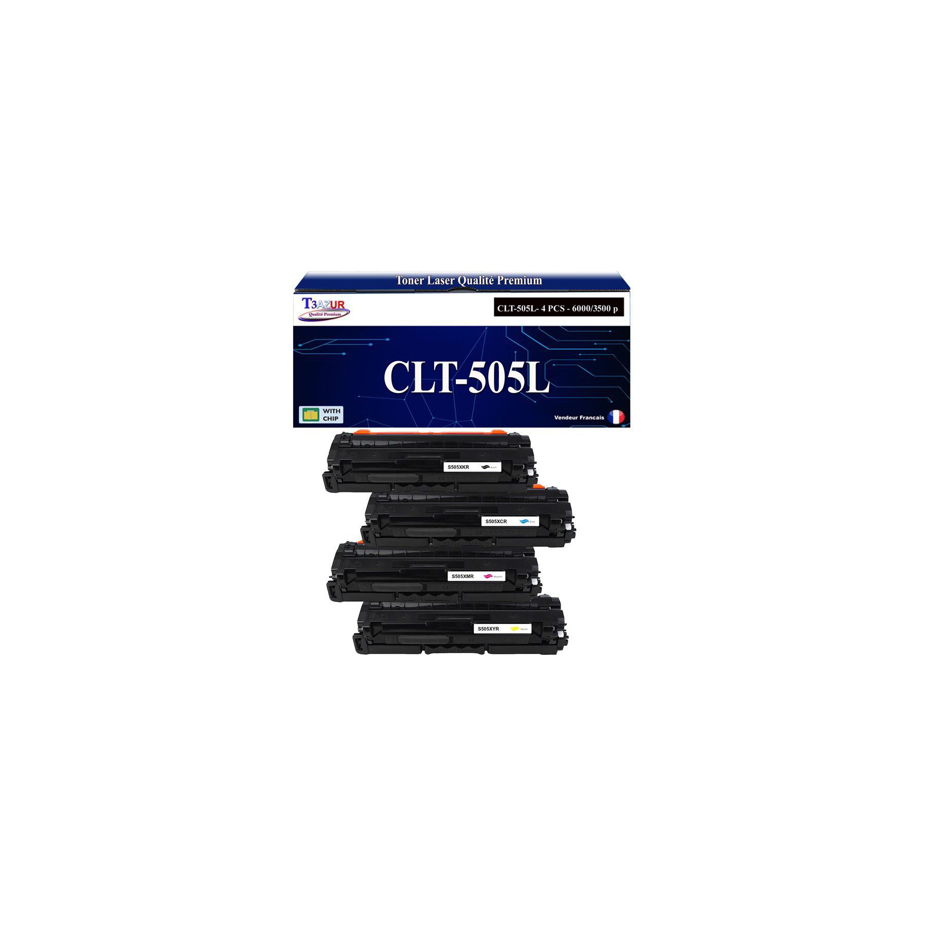 Toner T3AZUR pour Samsung C2670FW, CLT-505L (x4)