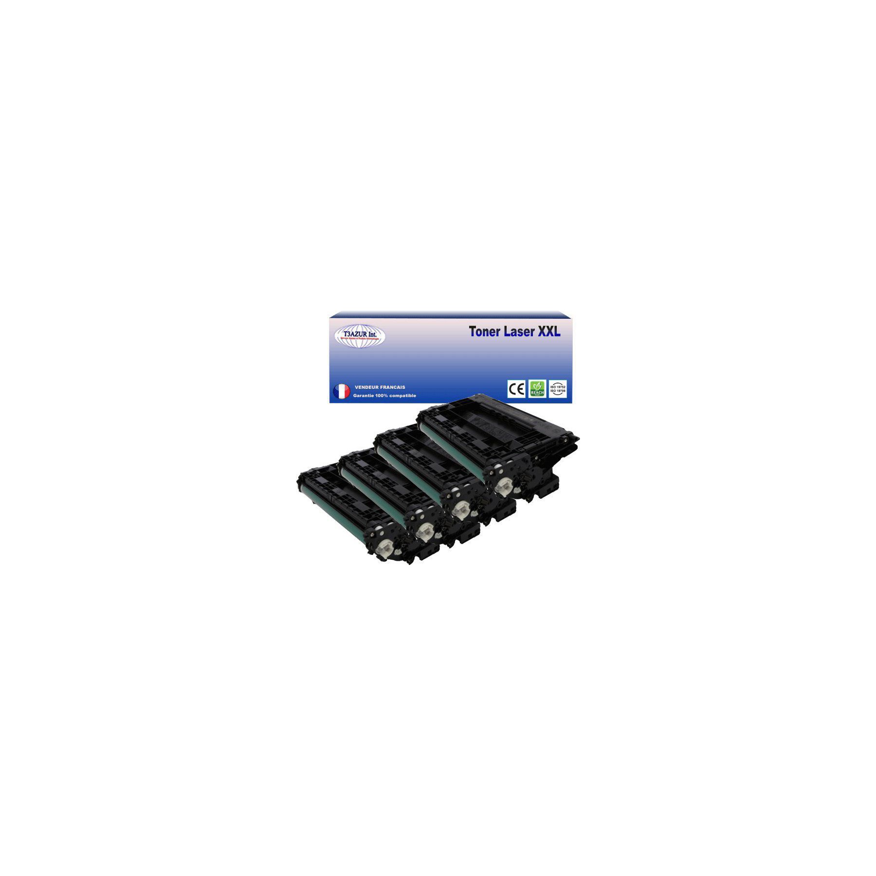 Toner T3AZUR remplace HP CF237X (37X) Noir - 25 000p