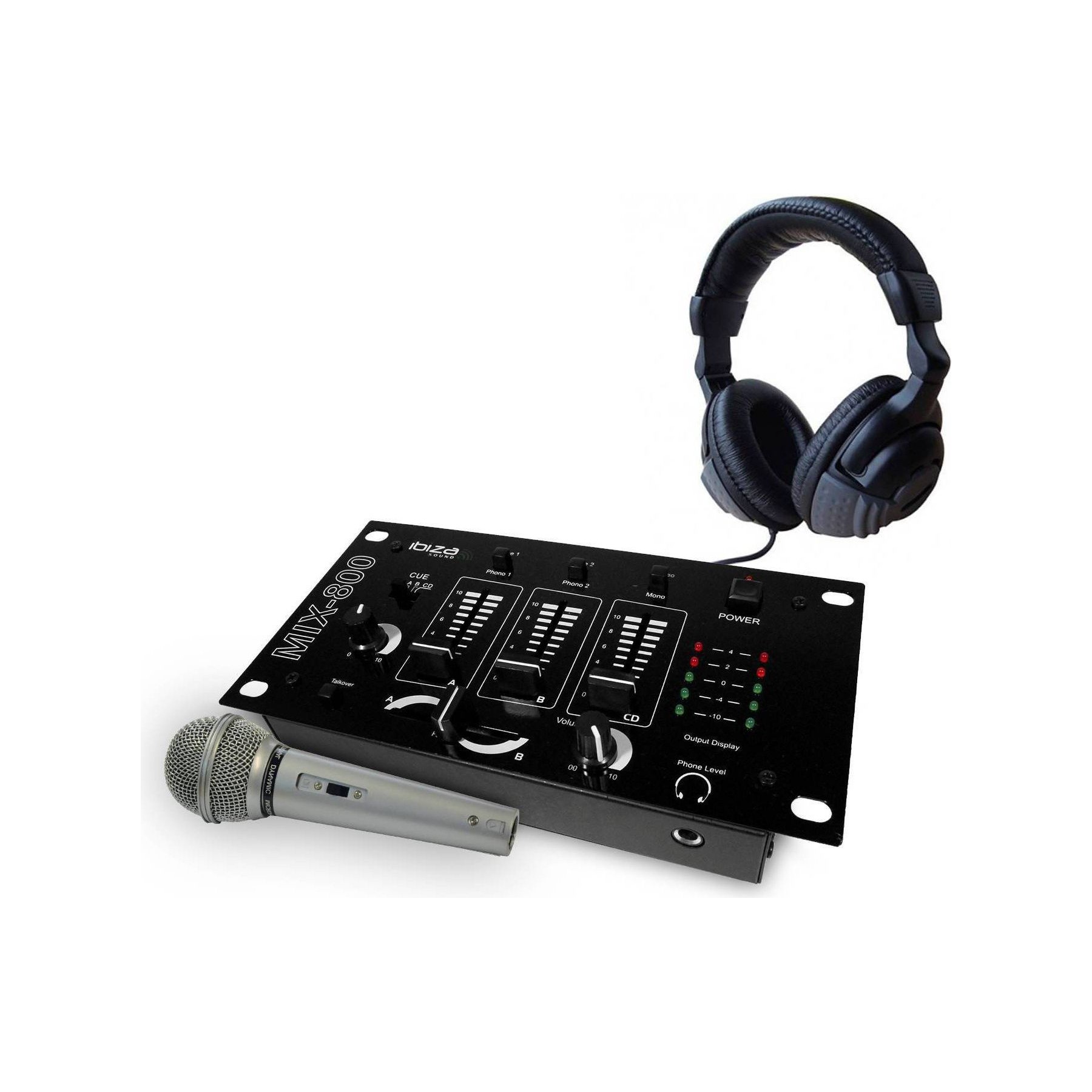 Table de mixage IBIZA MIX800 + Casque + Micro