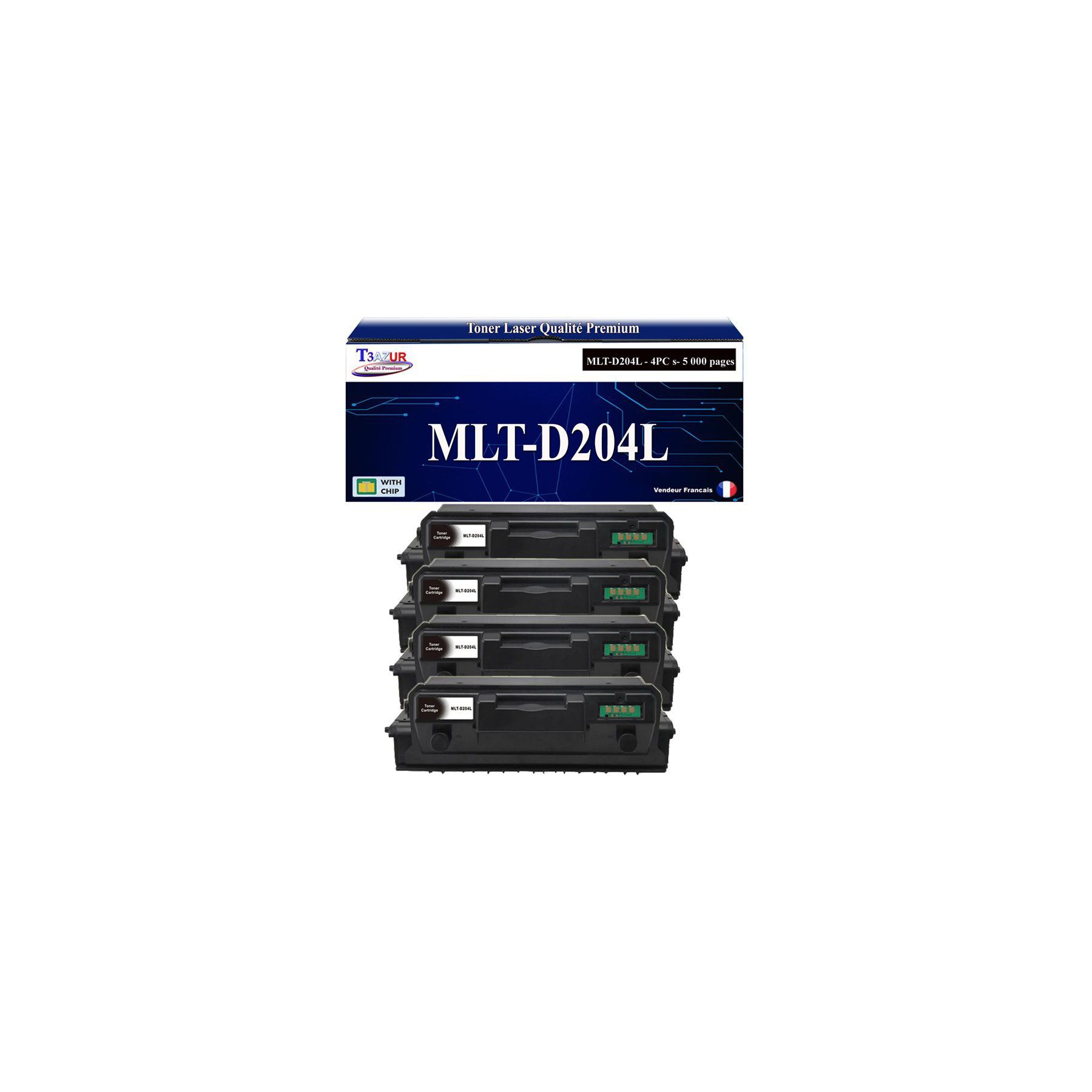 Toner T3AZUR pour Samsung M4025 M3875 MLT-D204L x4