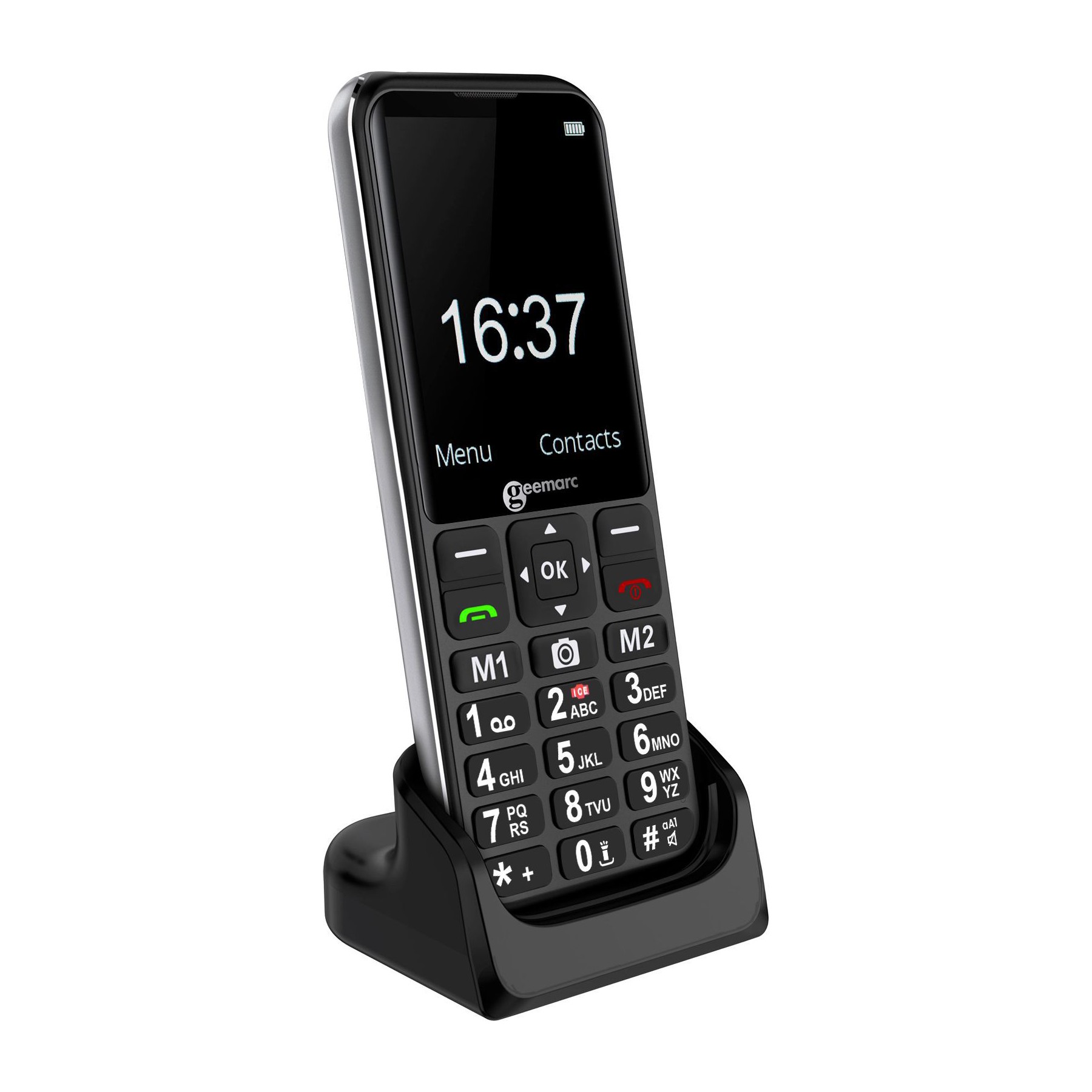 Téléphone sans fil GEEMARC Bouton SOS - Saisie Vocale - Noir
