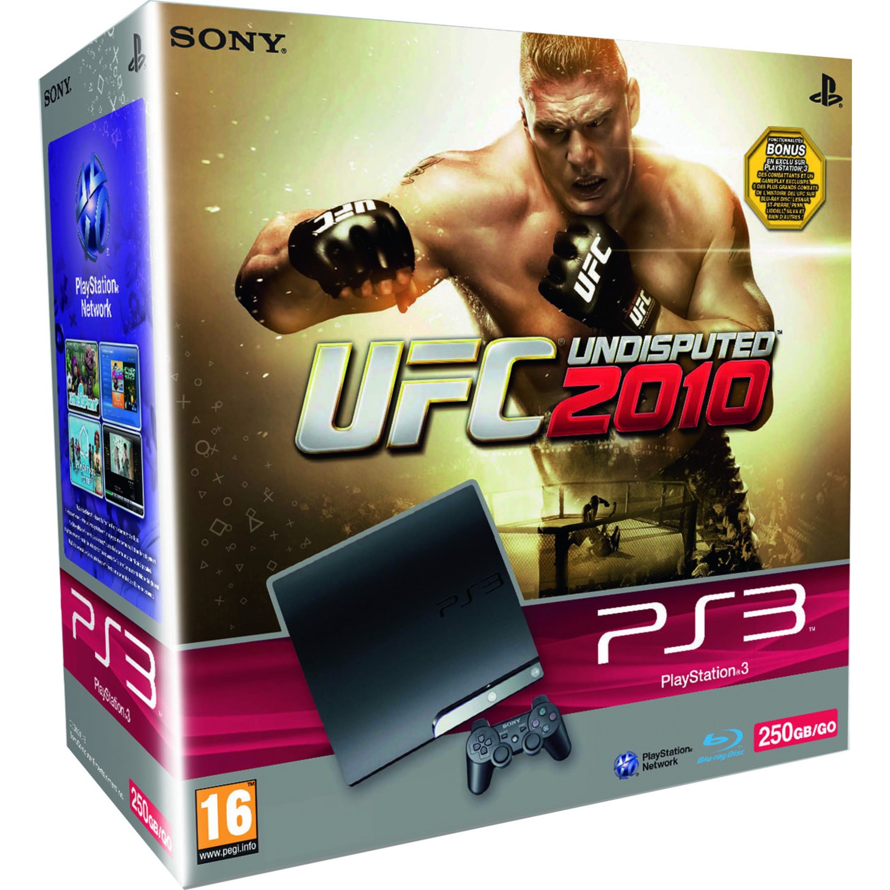 Console SONY PS3 250GO+UFC UNDISPUTED 2010 Reconditionné