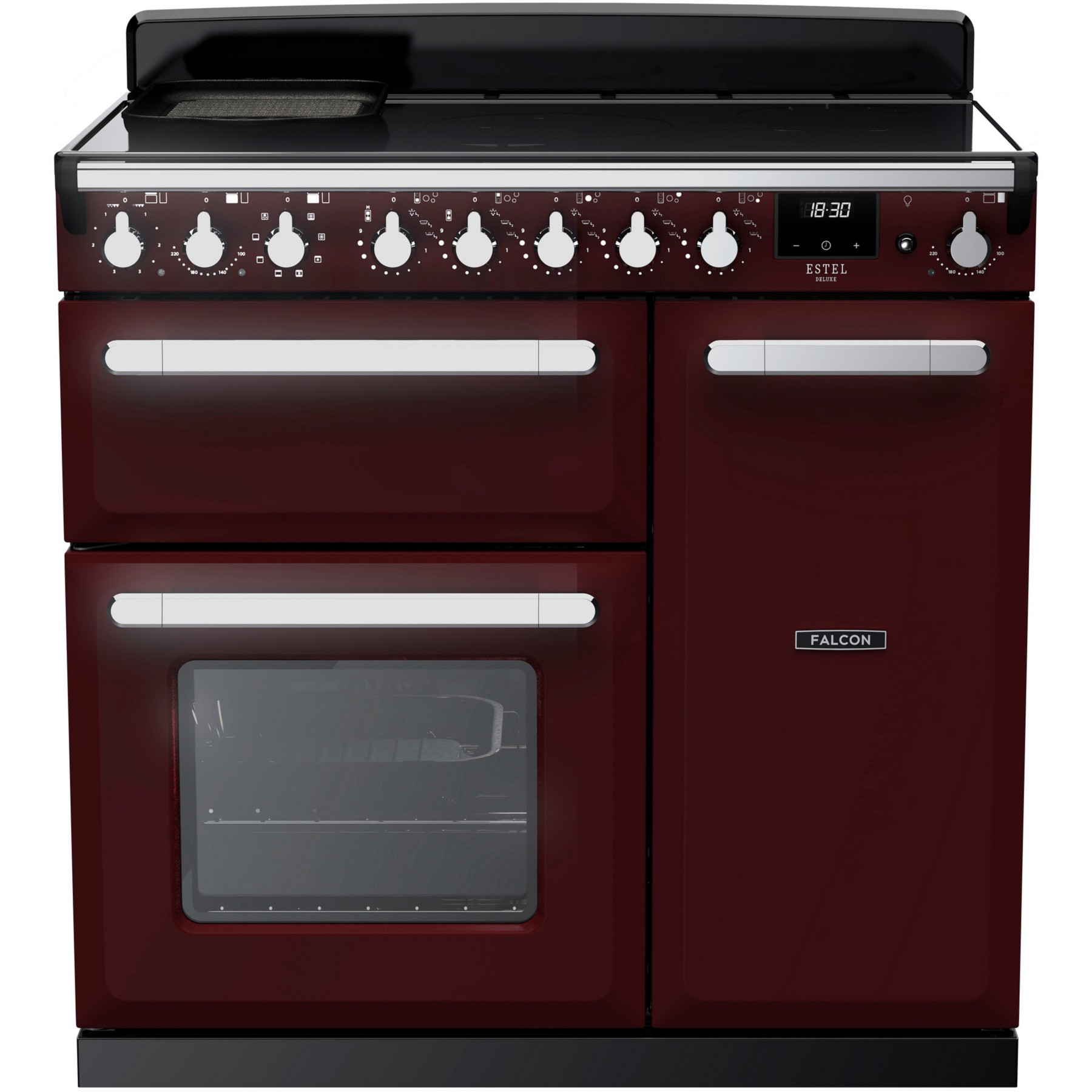 Piano de cuisson induction FALCON ESTEL DELUXE TAB IND 90 CM BORDEAUX CHRO