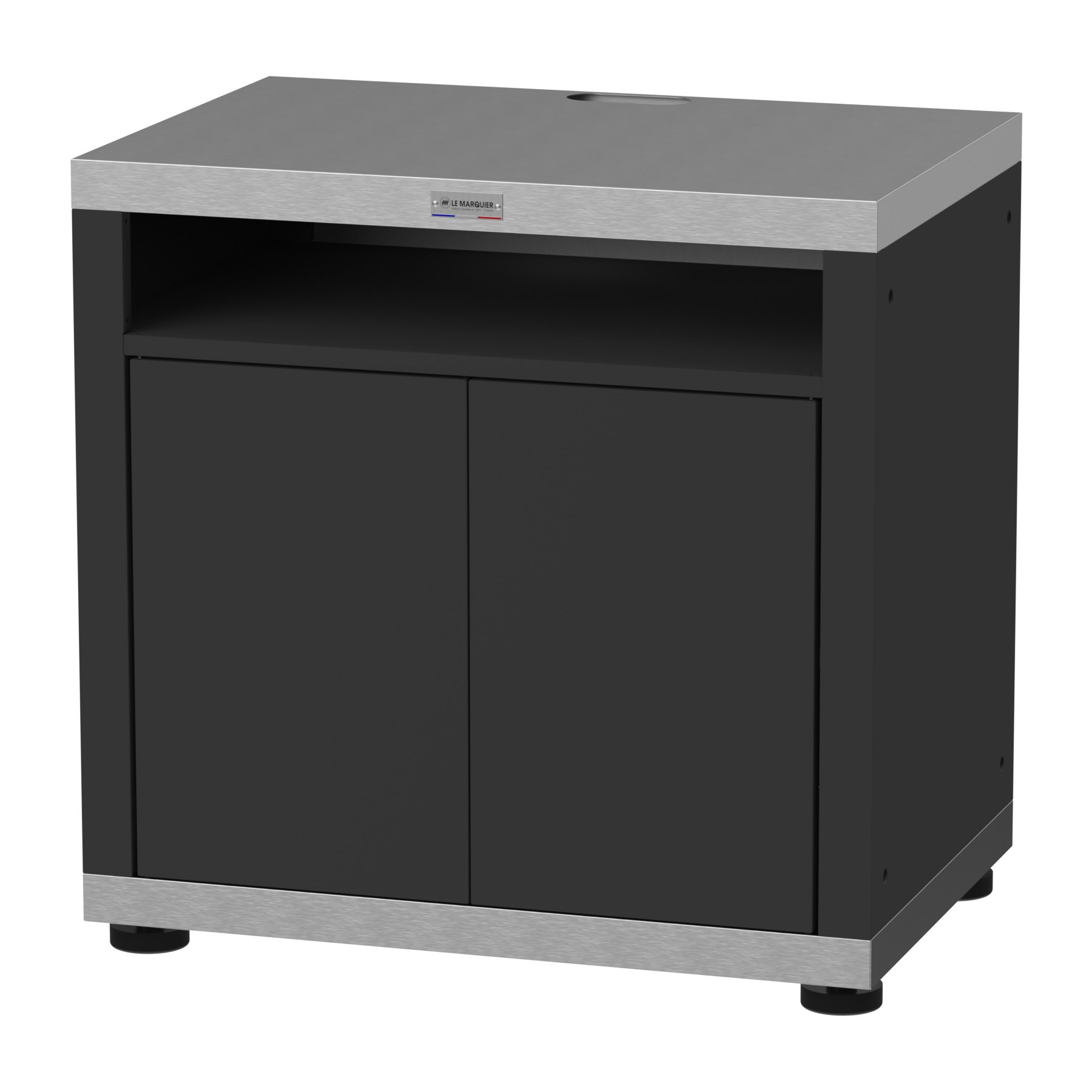 Meuble de cuisine extérieure LE MARQUIER cuisson avec tablette 80x55cm duo