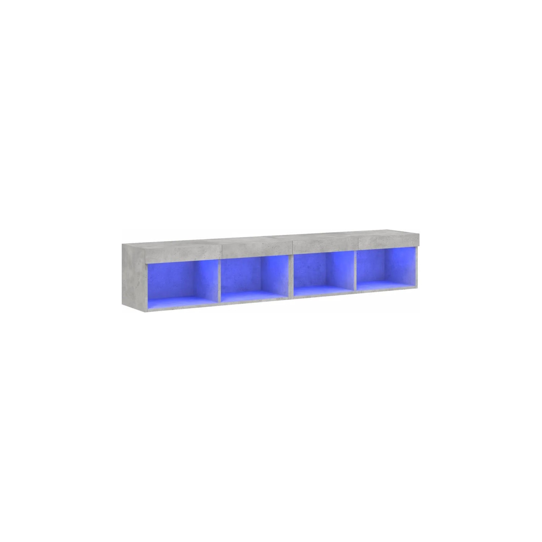 Meuble TV HELLOSHOP26 Lot de 2 meubles TV muraux avec lumières