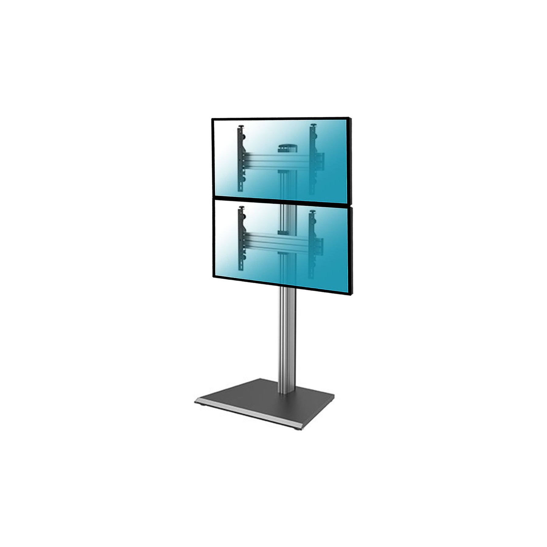 Pied TV KIMEX Support 2 écrans TV 40-65" Hauteur 175cm
