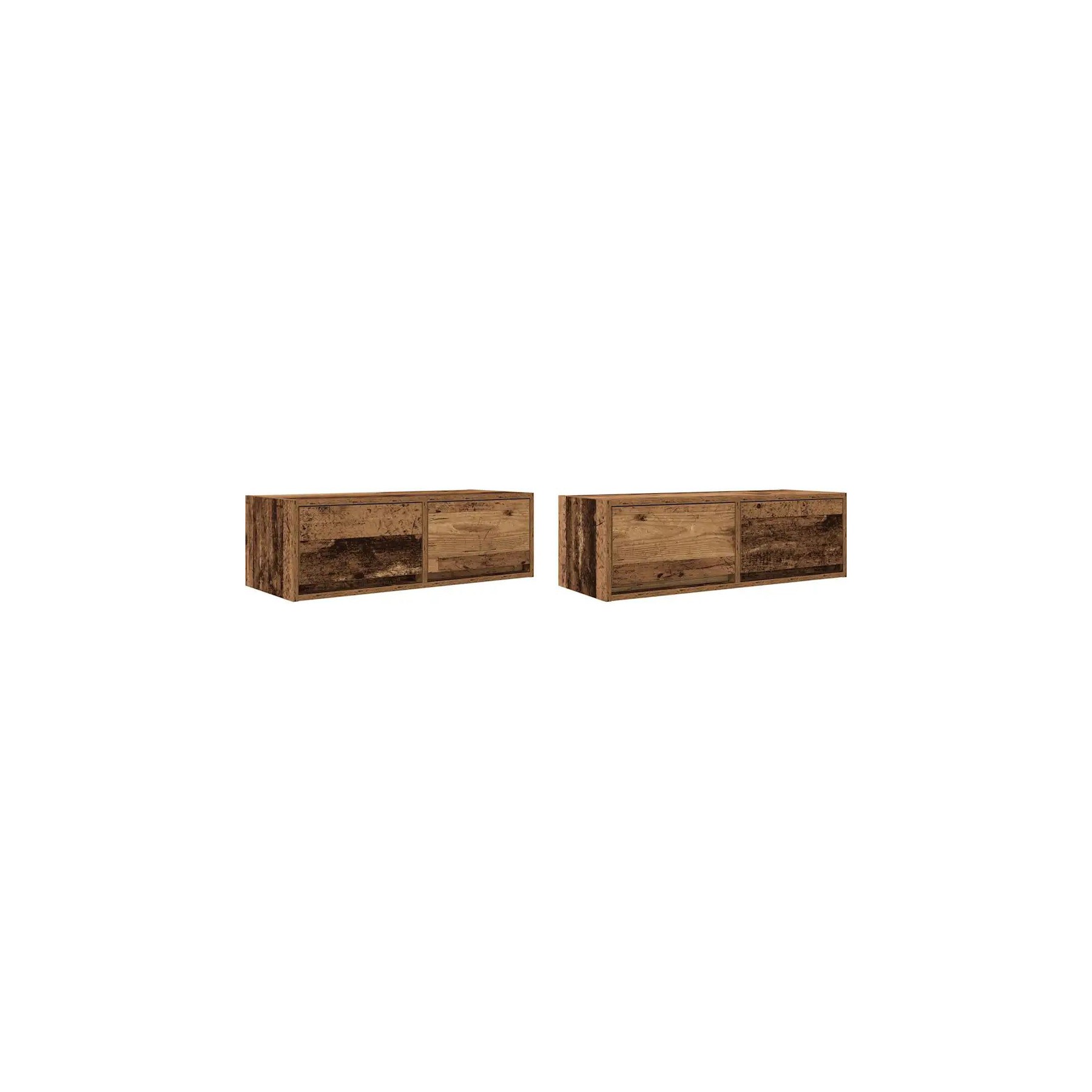 Meuble TV HELLOSHOP26 Lot de 2 meubles TV muraux design peu en