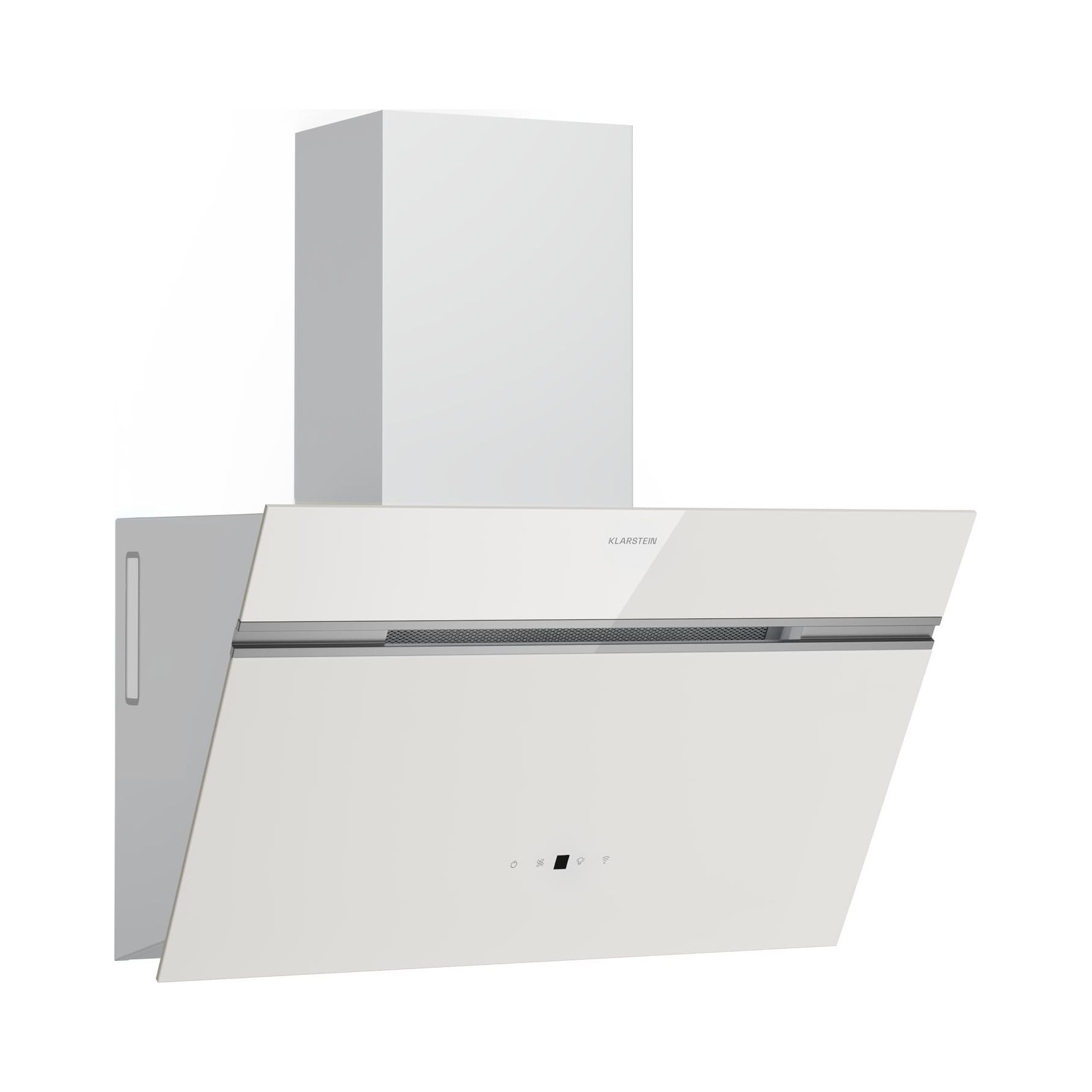 Hotte décorative murale inclinée KLARSTEIN Alina 60 cm 680 m³/h CEE A++ Blanc
