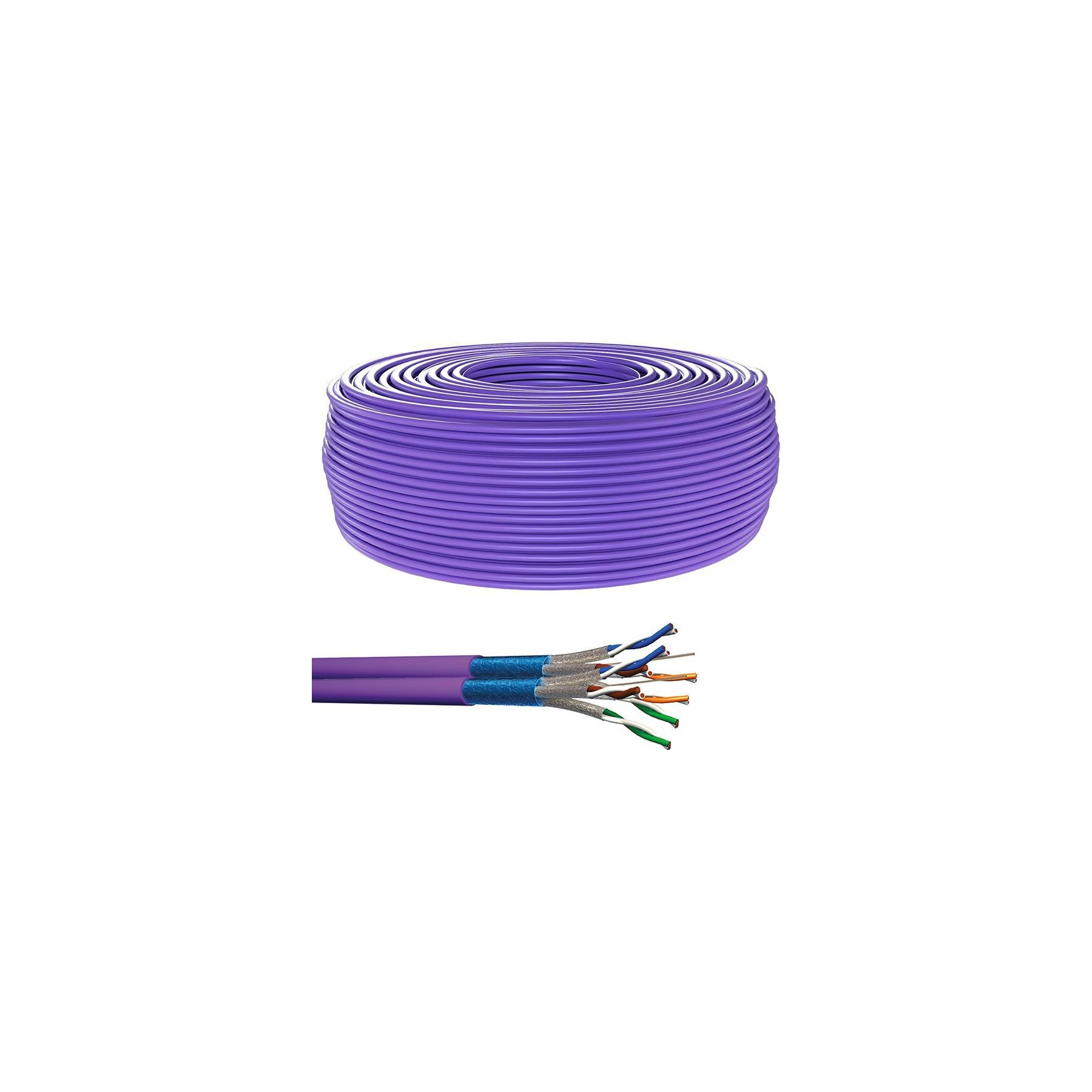 KOMELEC Câble Ethernet Cat 6a rigide blindé 500m