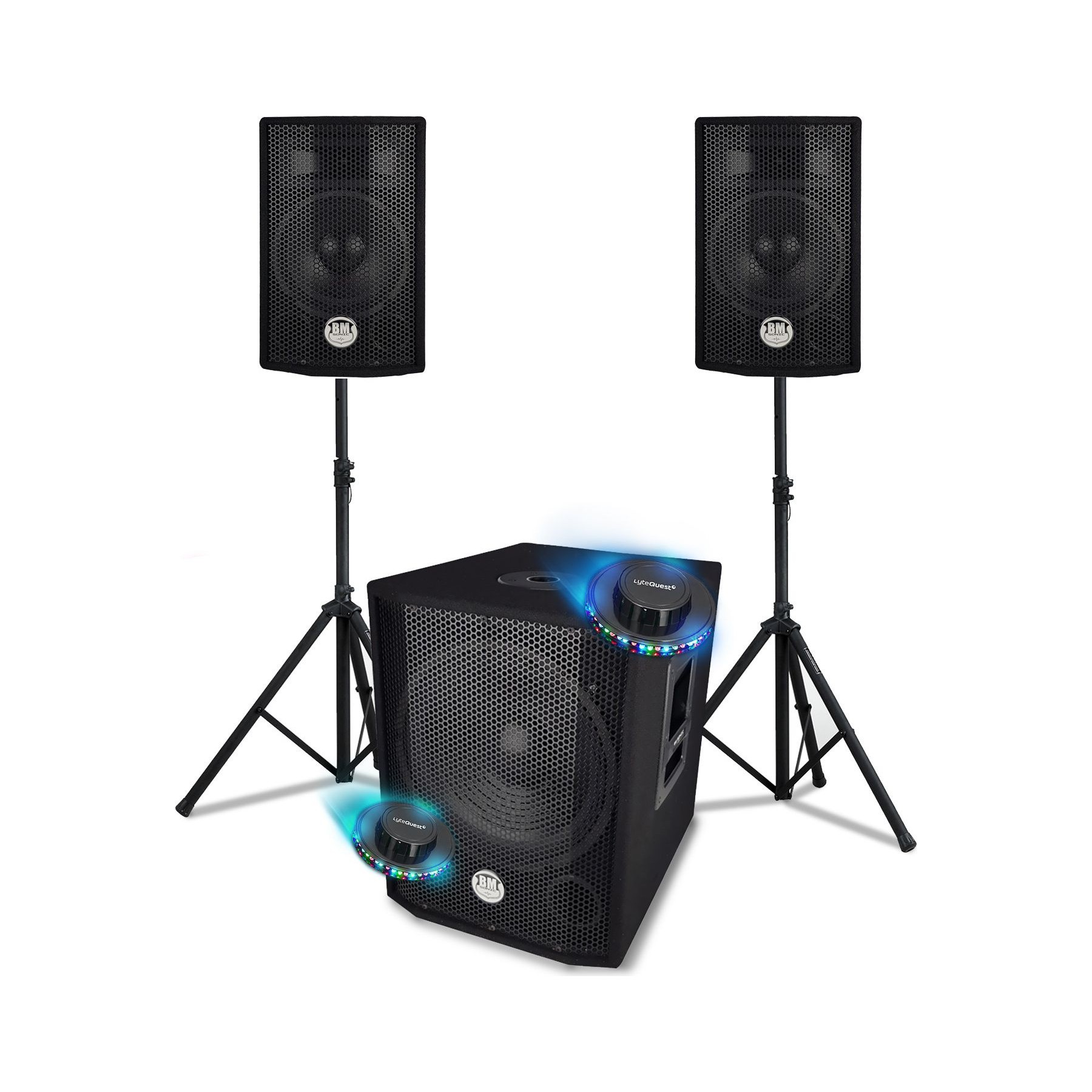 Pack sono BM SONIC triphonique 1000W BMS 1208, Caisson bi-a