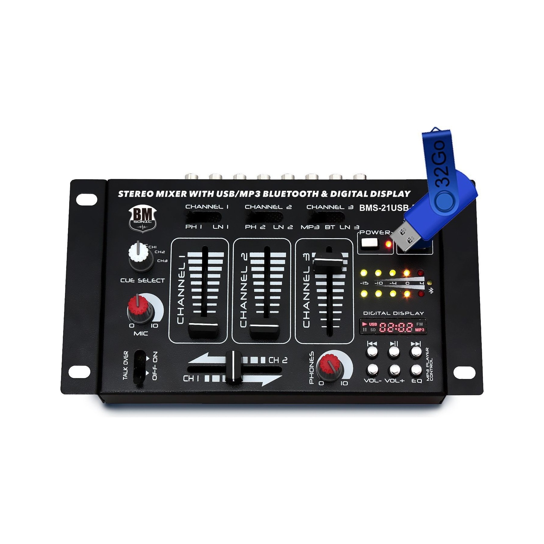 Table de mixage BM SONIC Table de mixage Sono DJ BM SONIC BMS-21U