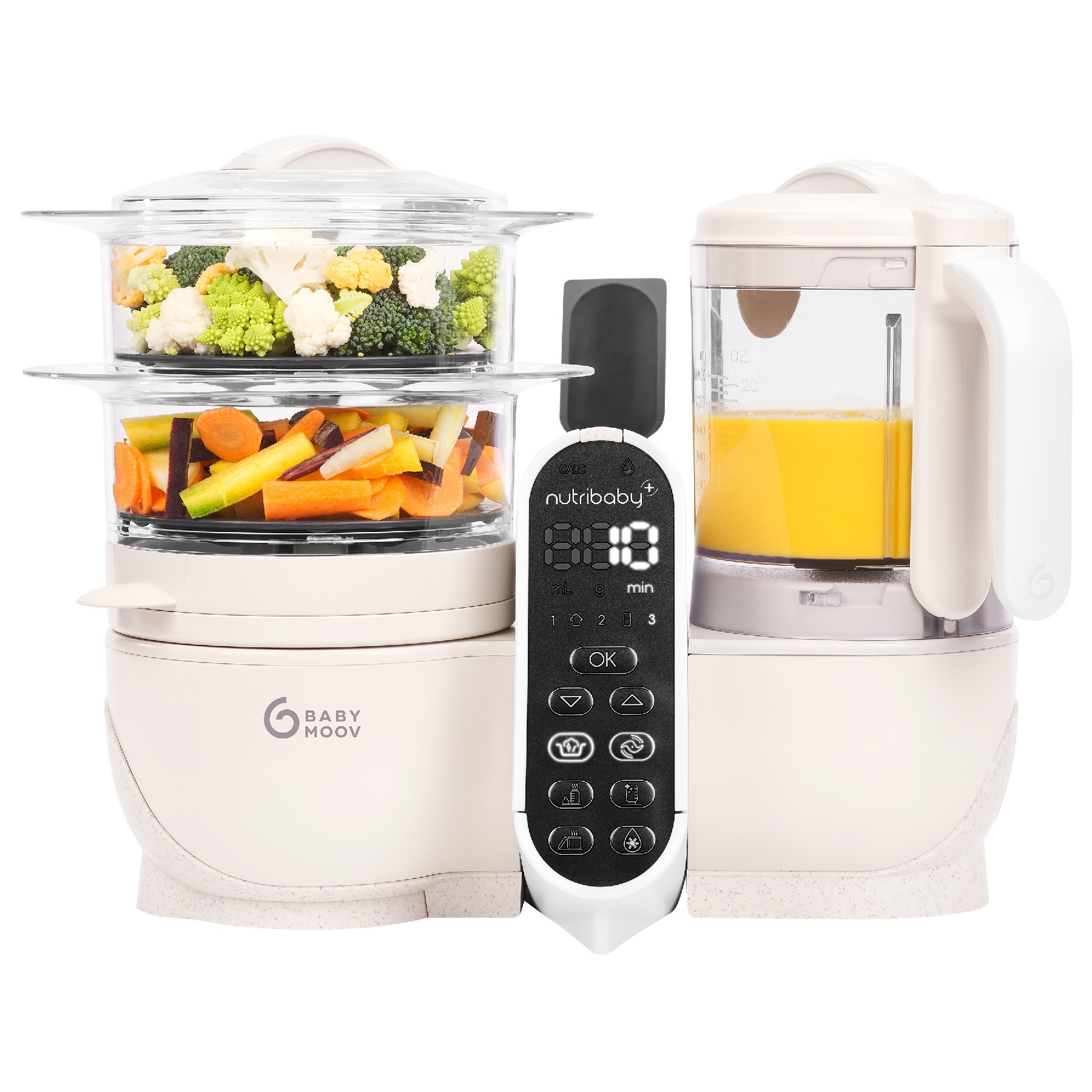 Mixeur Cuiseur Bébé BABYMOOV Nutribaby + Mineral Beige