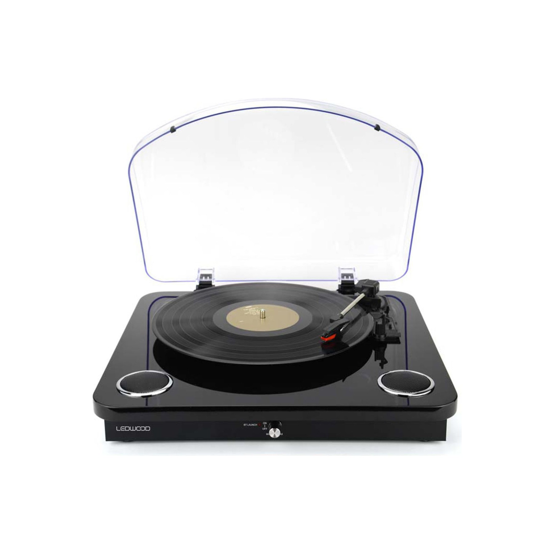 Platine vinyle LEDWOOD Round 300 Black HP stéréo 2x5W Bluetooth