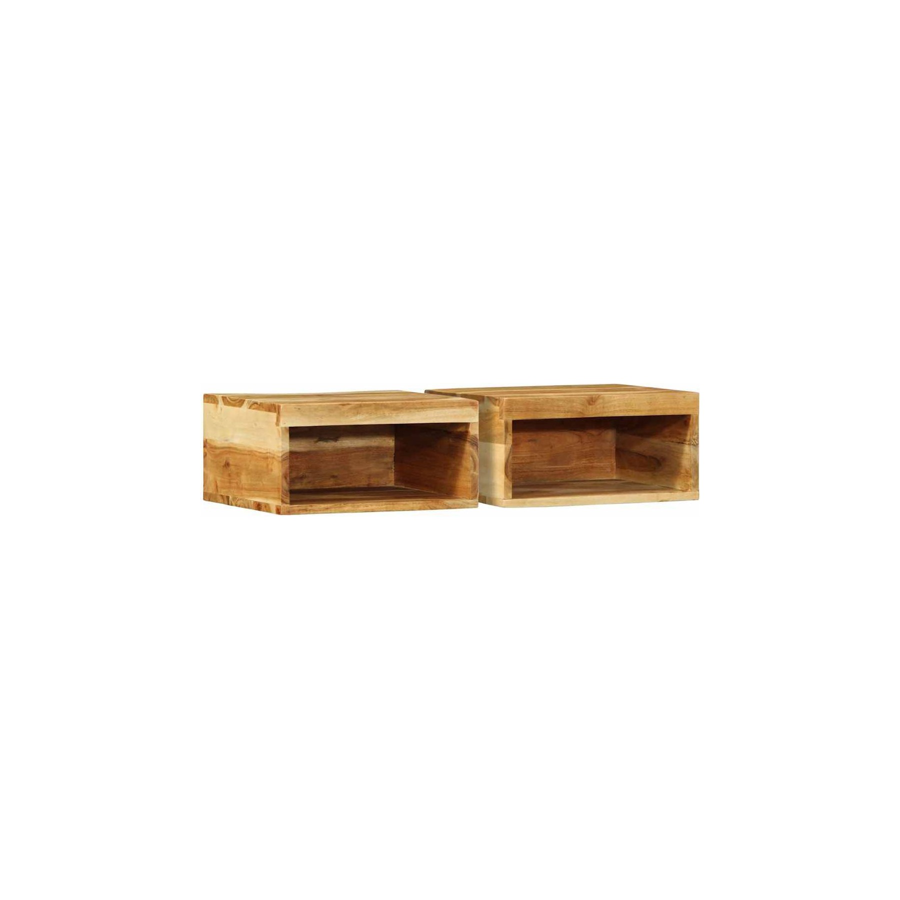 Meuble TV HELLOSHOP26 Lot de 2 meubles TV muraux en bois massi