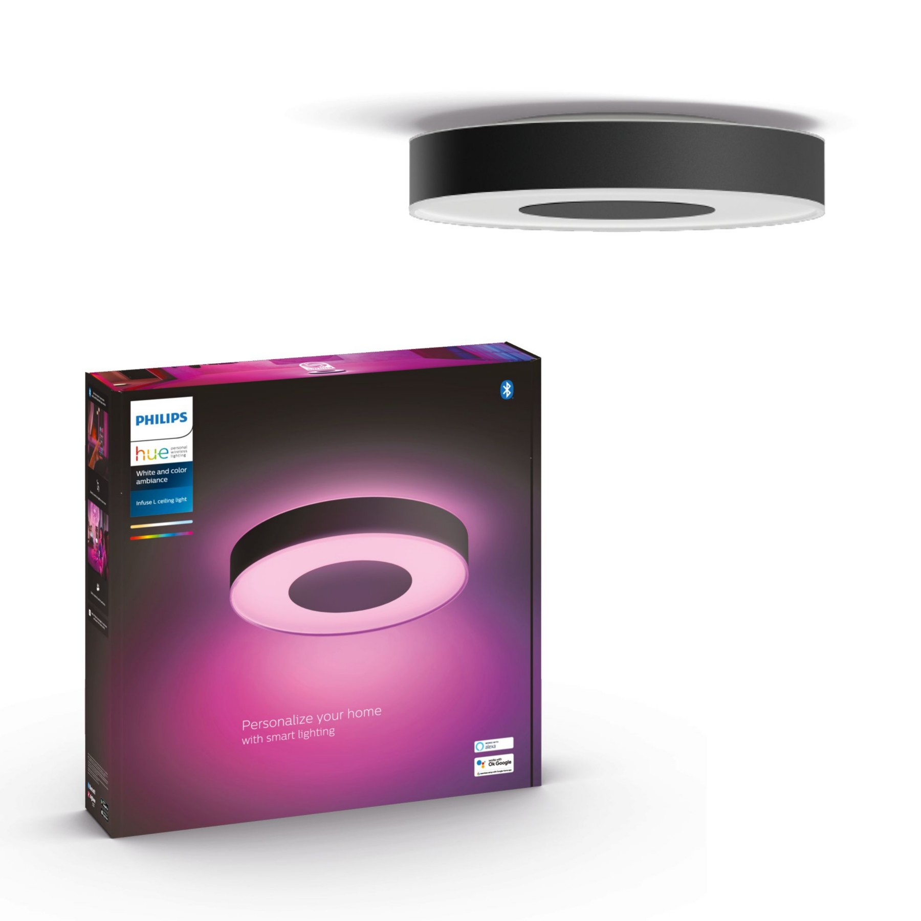 Plafonnier PHILIPS W&C INFUSE Large Noir