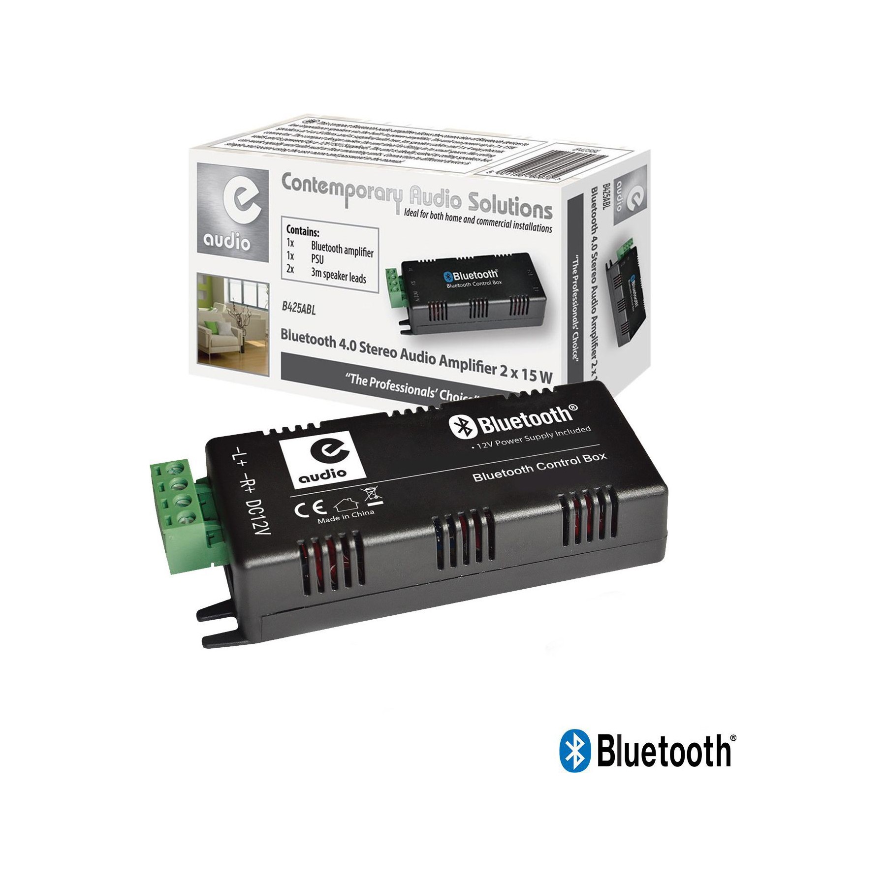 Pack sono E-AUDIO Ampli HP B425ABL 30W-BT-Alexa