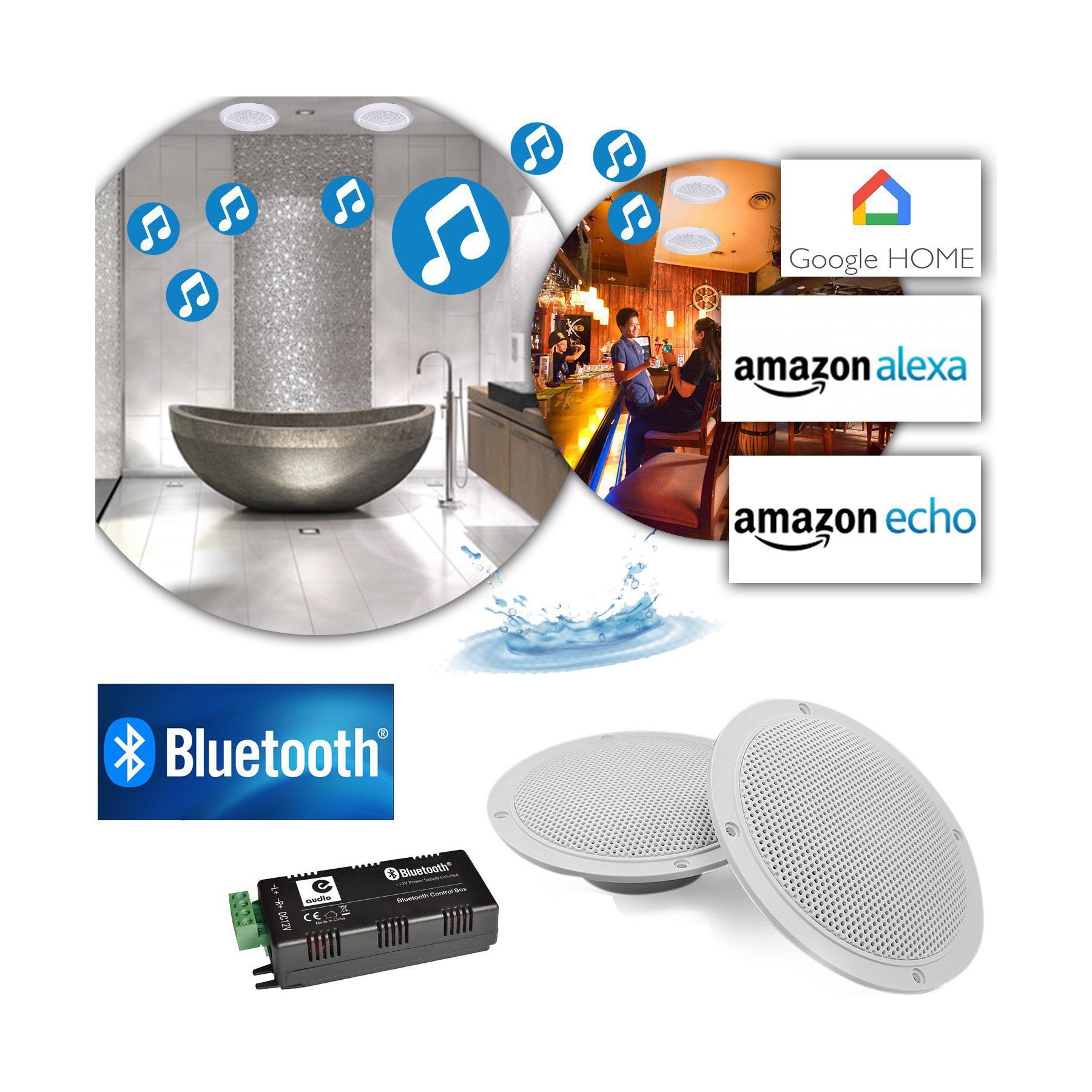 Enceinte encastrable LEISURE Kit 2 haut-parleurs coniques 5" / 80W -