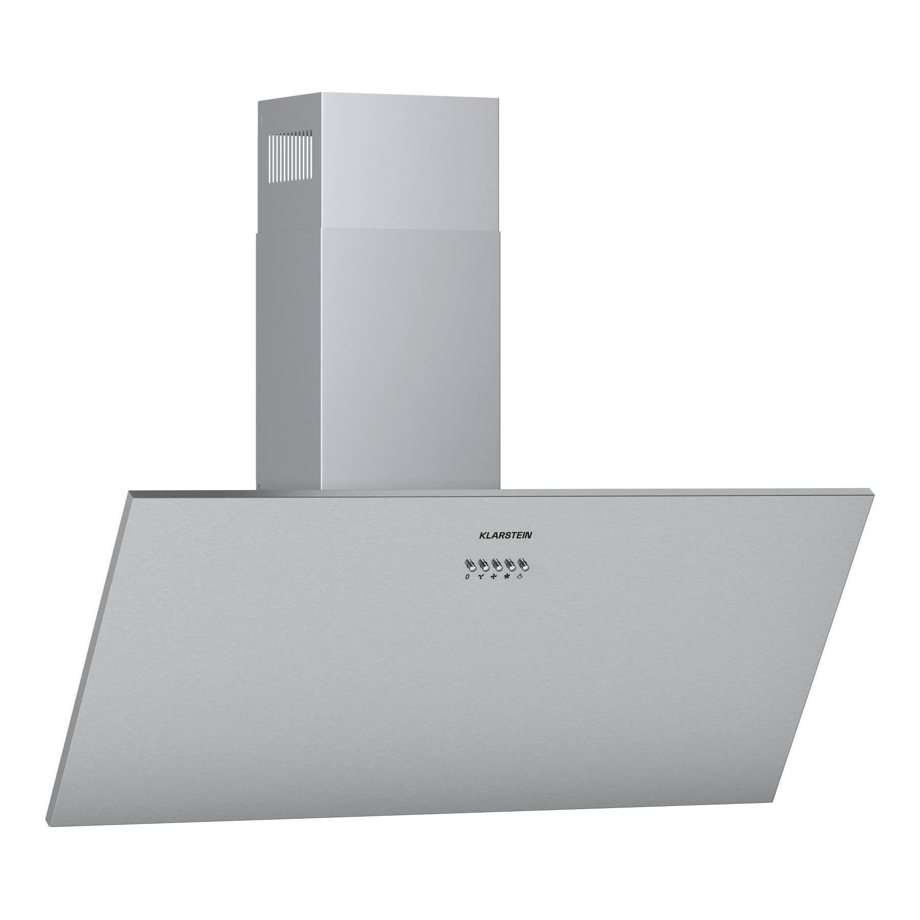 Hotte décorative murale inclinée KLARSTEIN Silver Lining 90cm 568m³/h CEE A inox