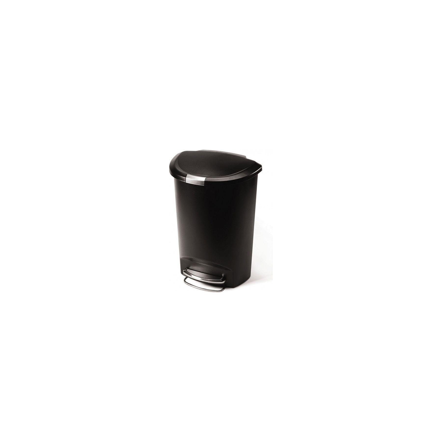 Poubelle de cuisine manuelle SIMPLE HUMAN à pédale 50L demi lune plast. SIMCW1355