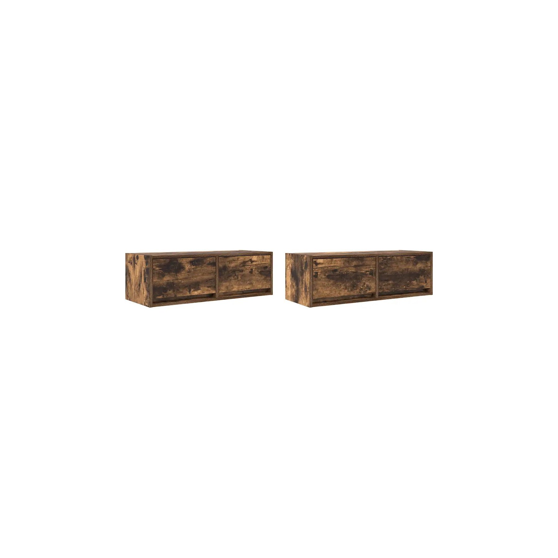Meuble TV HELLOSHOP26 Lot de 2 meubles TV muraux compact desig