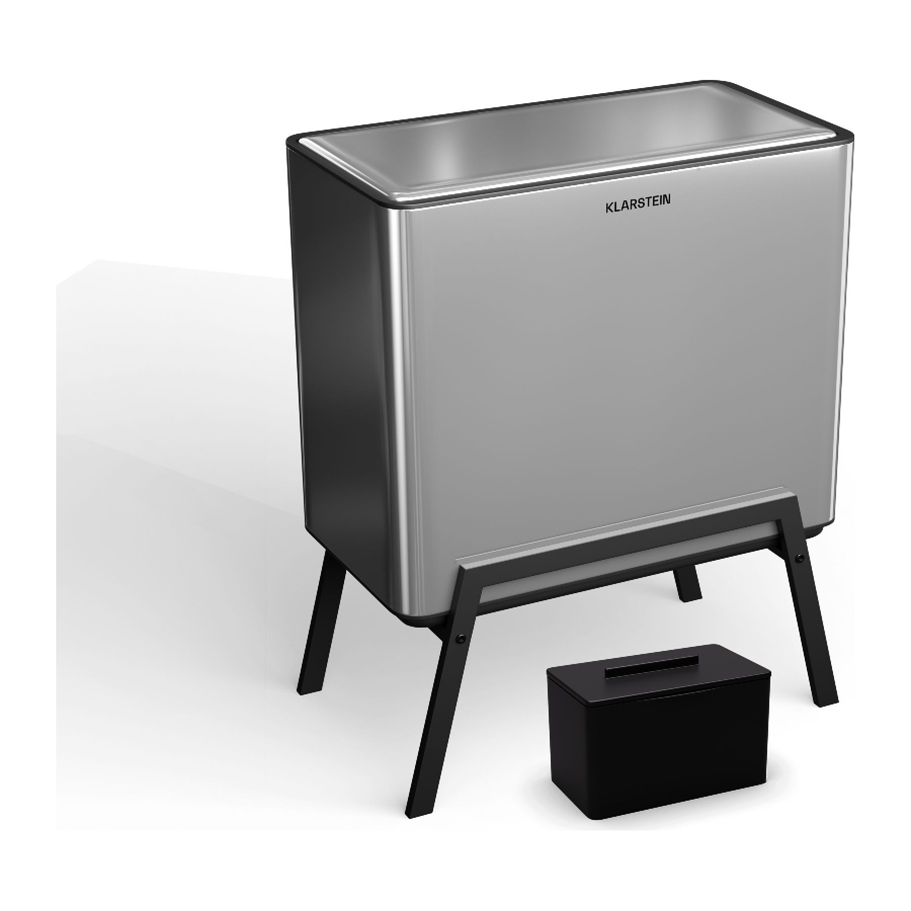 Poubelle de cuisine tri sélectif KLARSTEIN Yuma 40L bac à compost avec pieds Inox