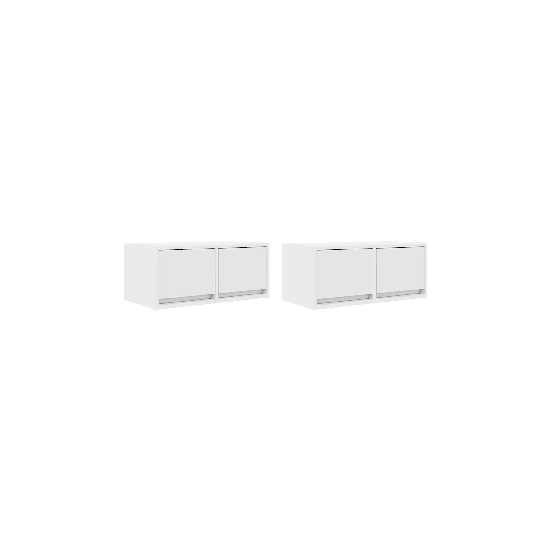 Meuble TV HELLOSHOP26 Lot de 2 meubles TV muraux peu encombran