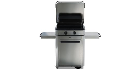 Plancha gaz ENO Enosign 65 inox 2 brûleurs sur chariot, 56x40 cm