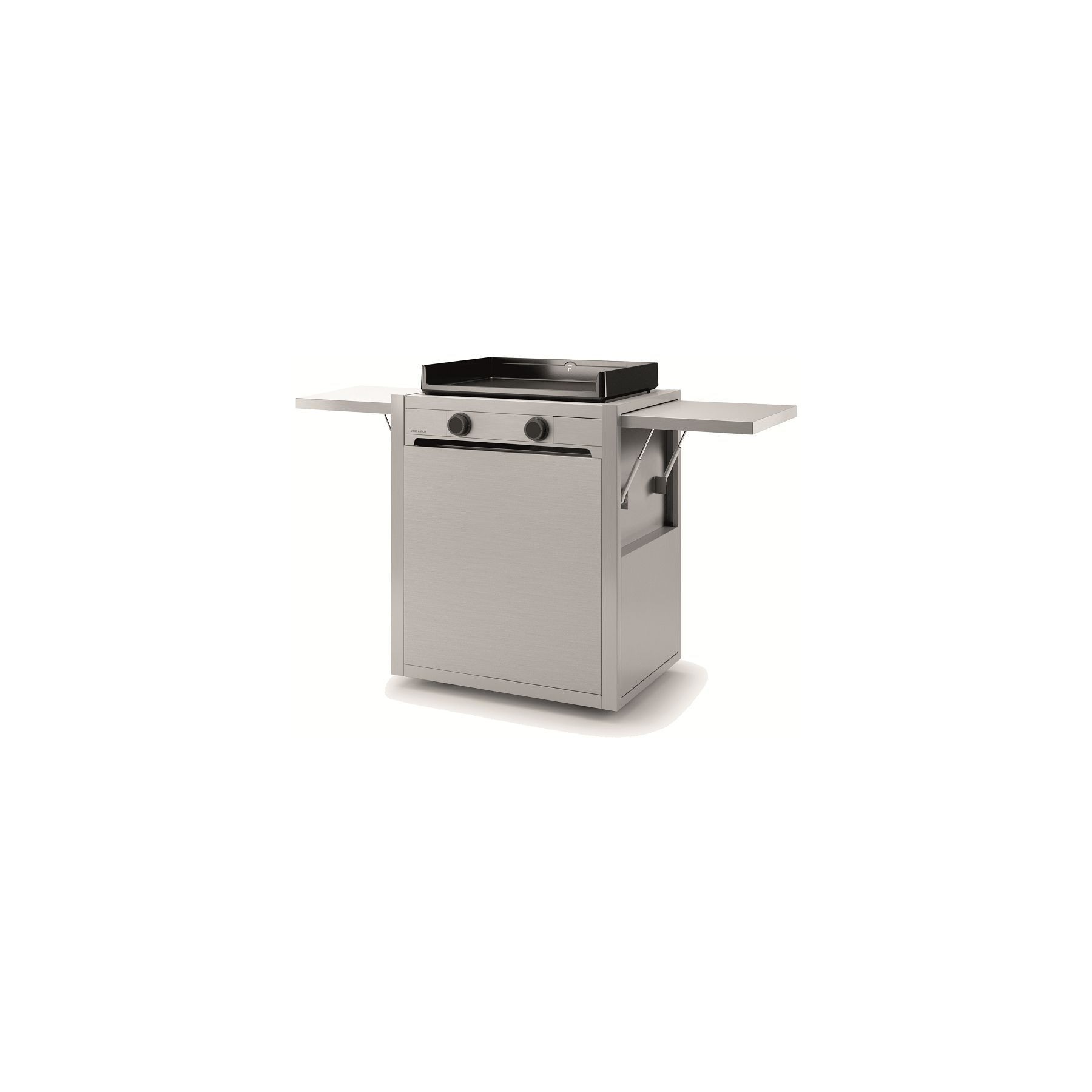 Chariot Plancha FORGE ADOUR CH MIF 60 en inox fermé compatible plancha Modern 60