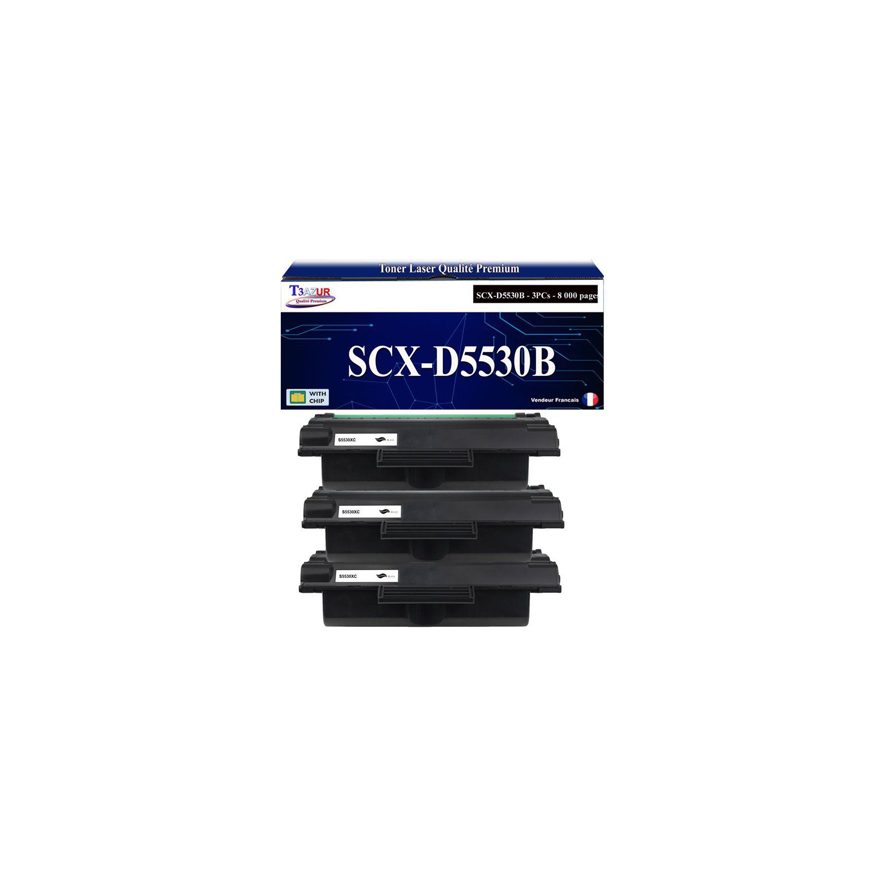 Toner T3AZUR pour Samsung SCX-5535DN, SCX-D5530B x3