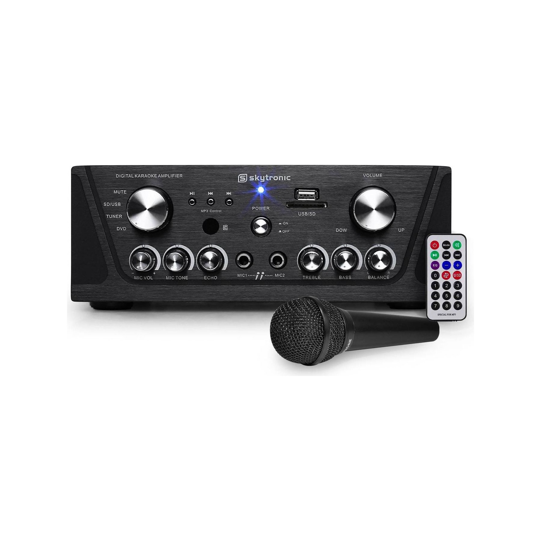 Karaoké SKYTRONIC Ampli karaoké noir USB/SD/FM 160W+Micro