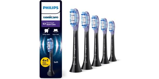 Brossette dentaire PHILIPS Sonicare lot de 5 - HX9055/88 black Gum Care- soin des gencives G3