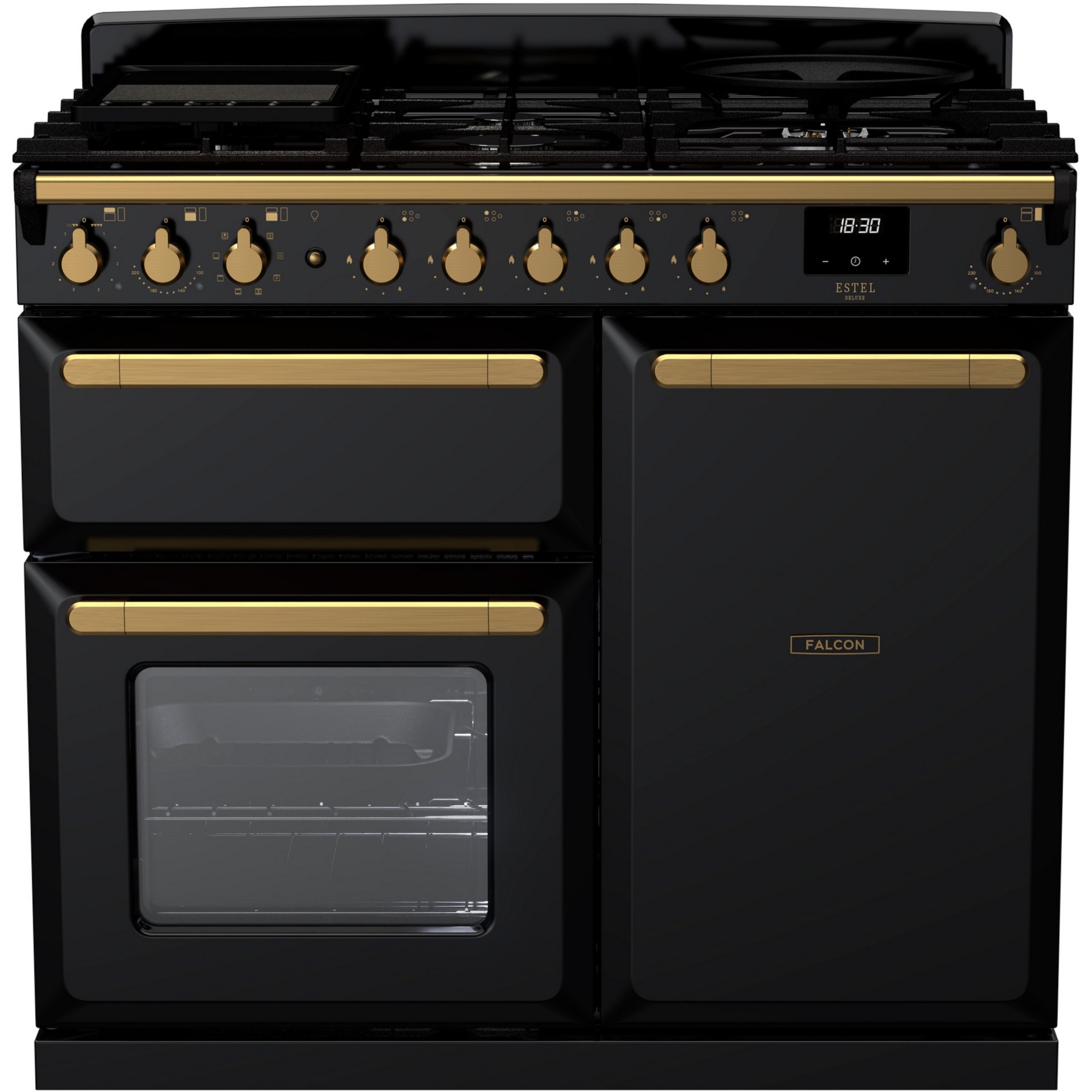 Piano de cuisson gaz FALCON ESTEL DELUXE TAB GAZ 100 CM NOIR BRILLAN