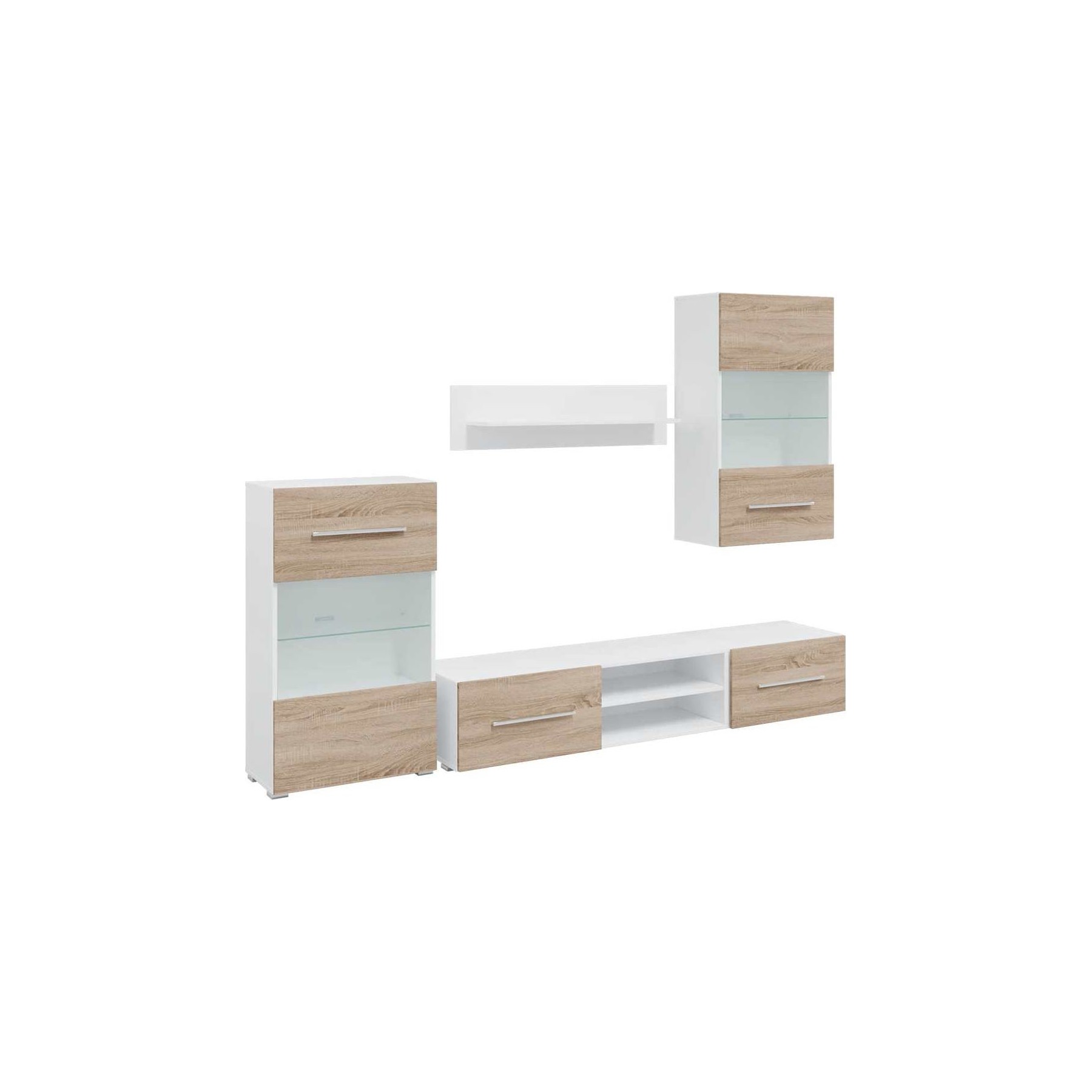 Meuble TV HELLOSHOP26 Lot de 5 meubles TV avec rangement moder