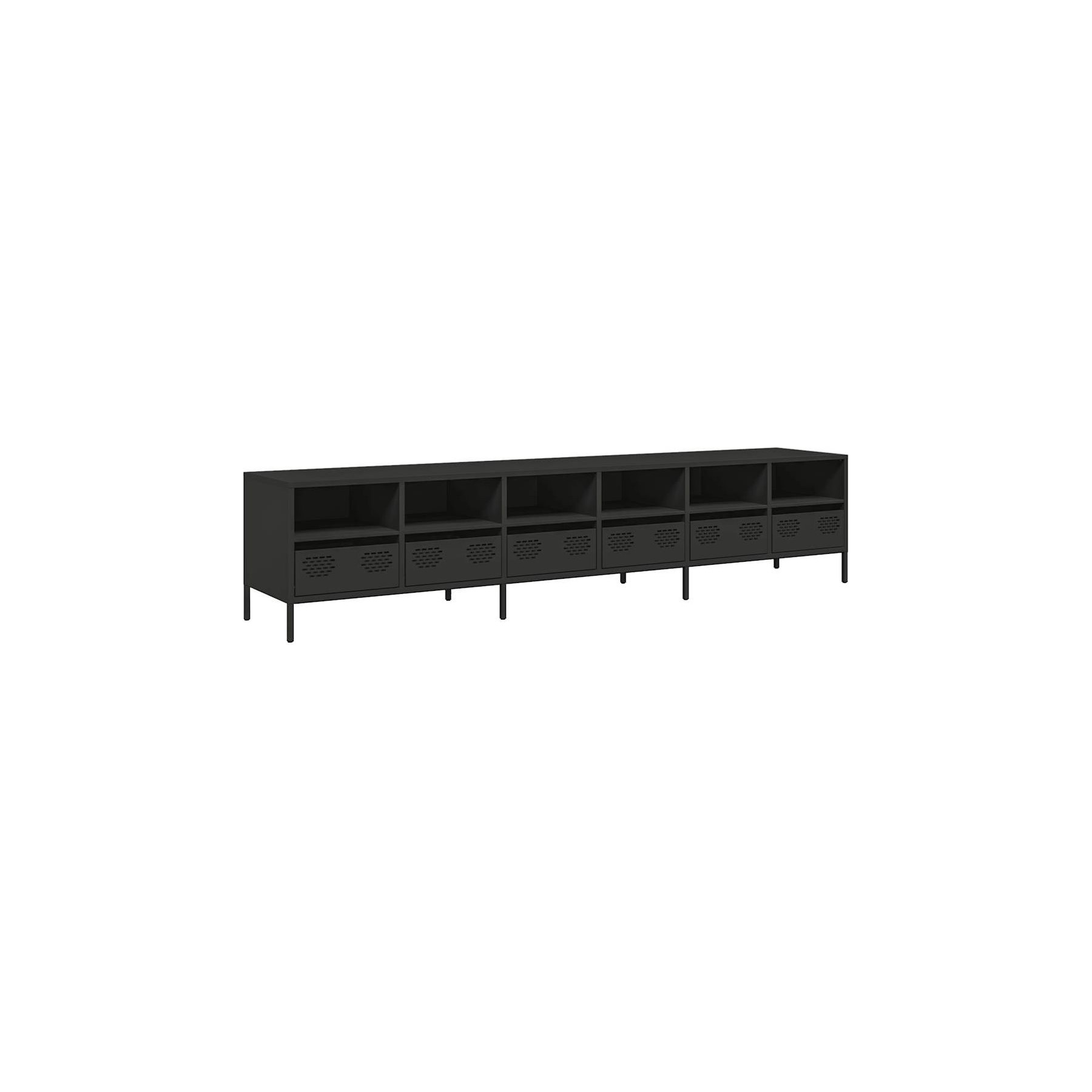 Meuble TV HELLOSHOP26 Meuble TV noir moderne avec grand espace