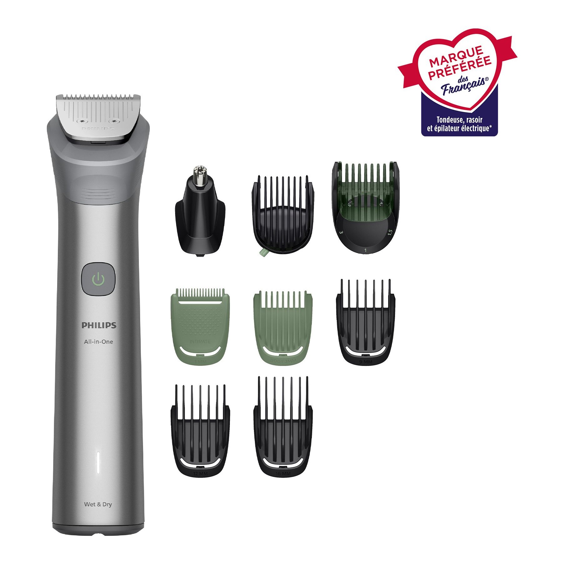 Tondeuse corps PHILIPS MG5931/15 Series 5000,  13 hauteurs de coupe, précision 0,5 mm, autonomie 120 mn