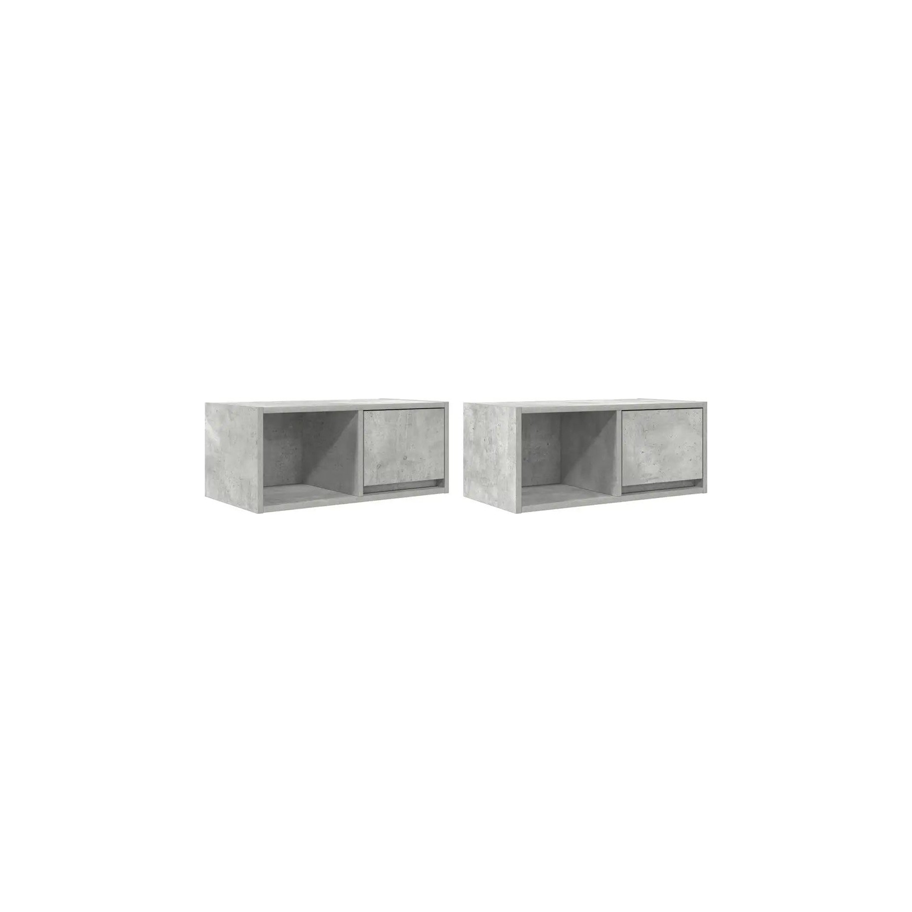 Meuble TV HELLOSHOP26 Lot de 2 meubles TV muraux design épuré
