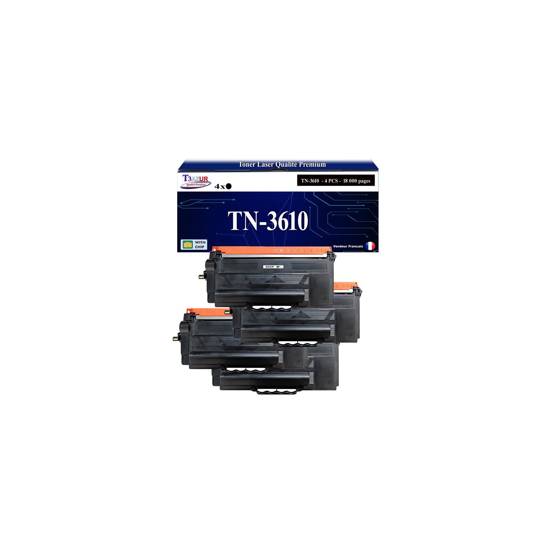 Toner T3AZUR Pour Brother HL-L6410DN, MFC-L6910DN x3