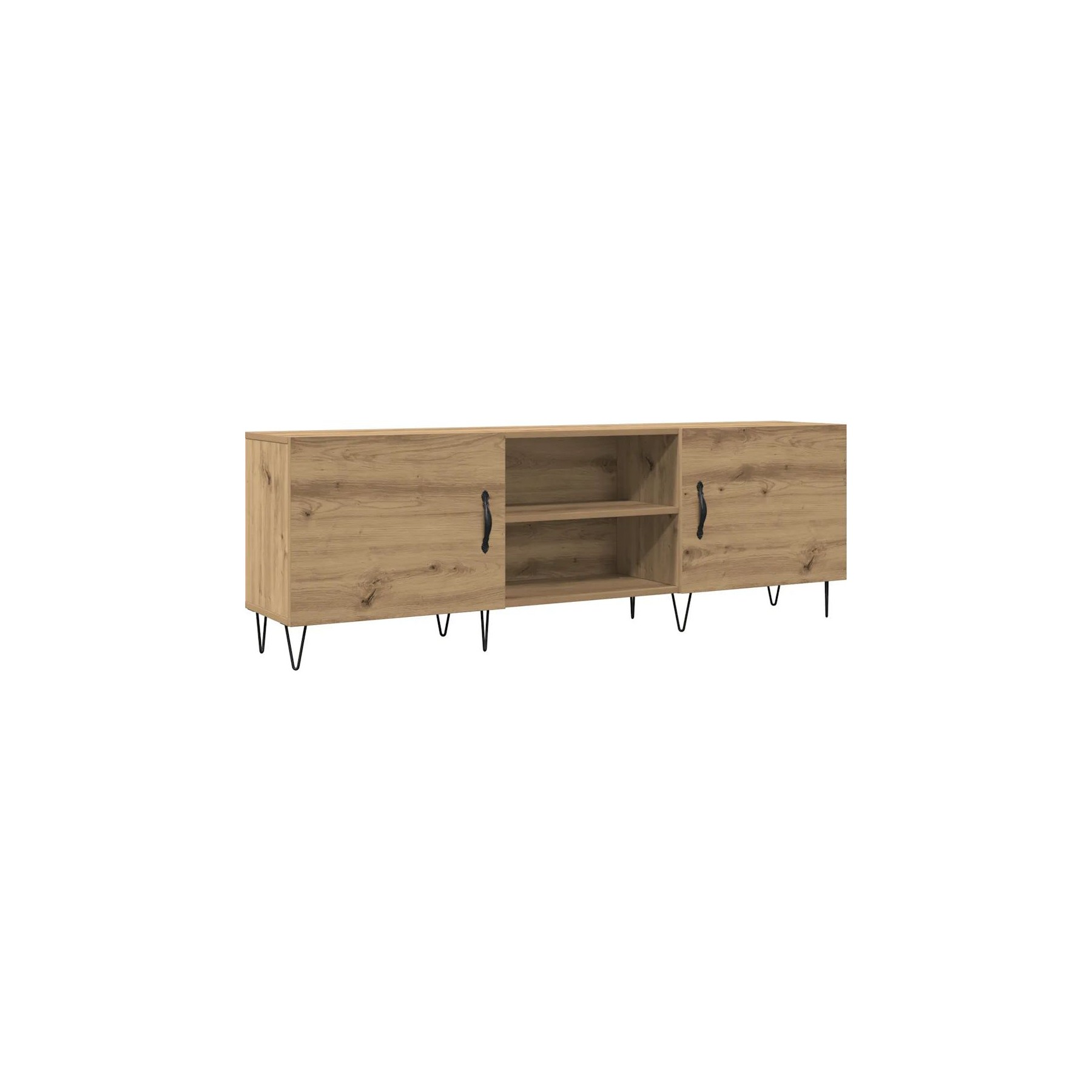 Meuble TV HELLOSHOP26 Meuble TV en bois d'ingénierie avec 2 ti