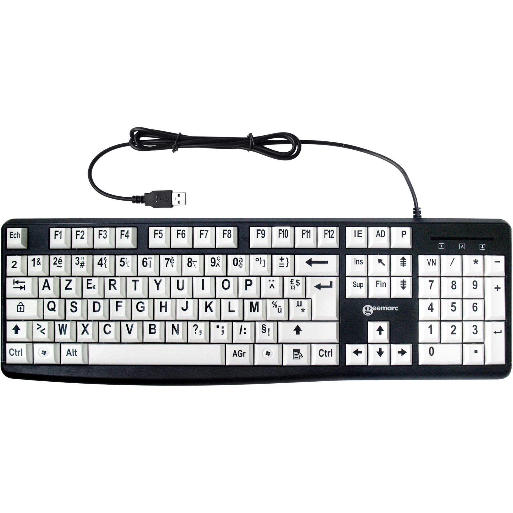 Clavier sans fil GEEMARC Confort Visuel blanc