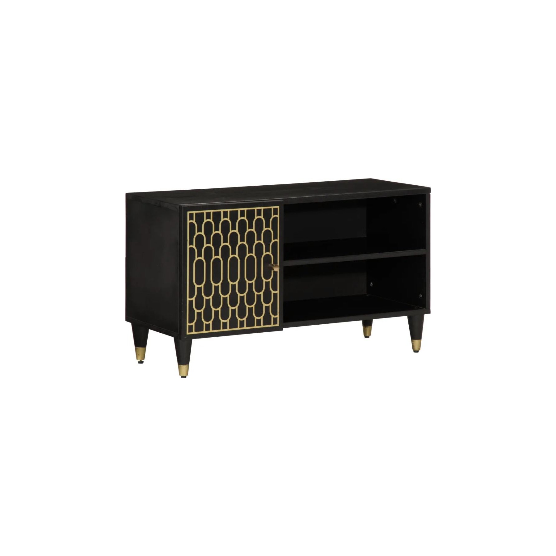 Meuble TV HELLOSHOP26 Meuble TV rétro avec rangement spacieux