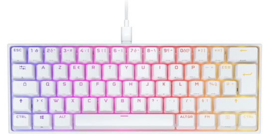 Clavier gamer CORSAIR K65 RGB MINI CHERRY MX Red Blanc