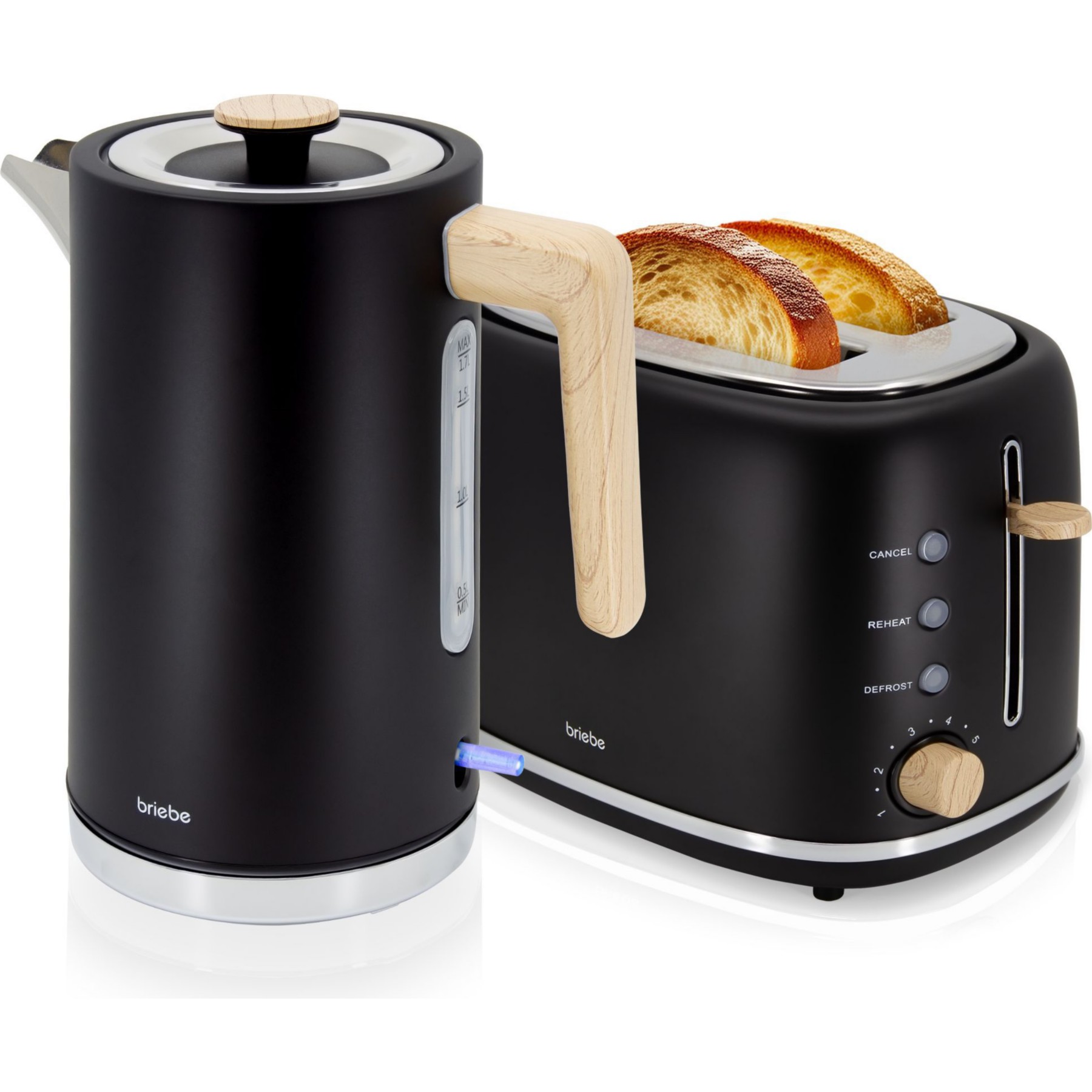 Grille-pain BRIEBE Nordic Ensemble sans BPA SKT1167BLK