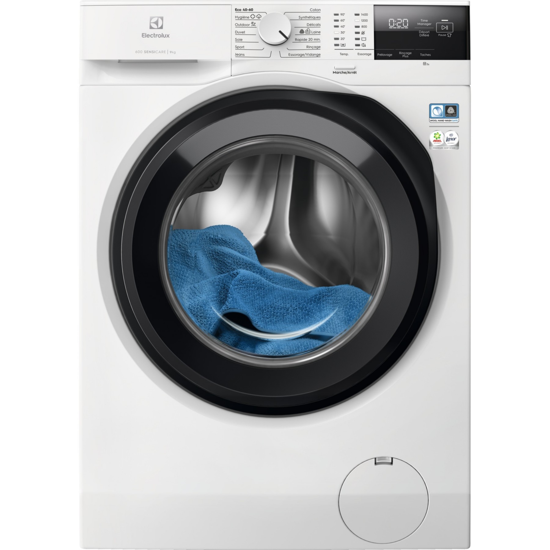 Lave linge hublot ELECTROLUX EW6FI22914DG - 9 kg - 1400 tr/min - Classe A - Moteur induction