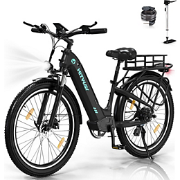 Vélo électrique HITWAY VAE 26x3.0, 48V 18AH, Noir+Panier