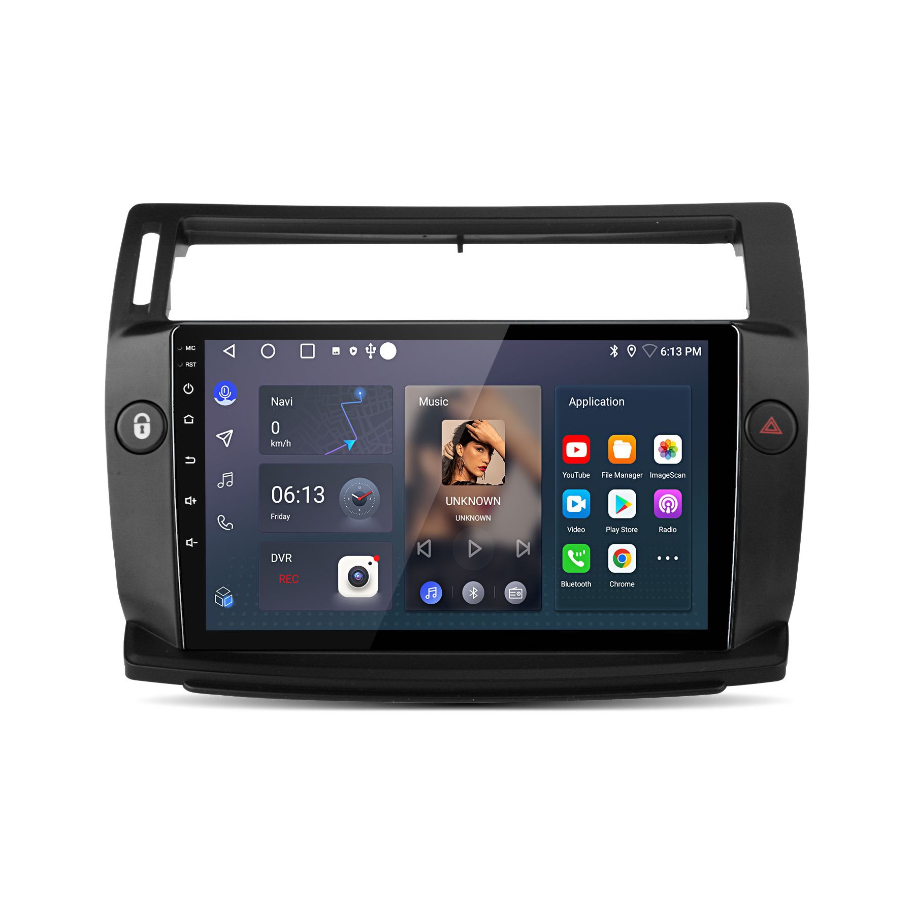 Autoradio connecté JUNSUN pour Citroen C4 2004-2009 6+128G GPS BT